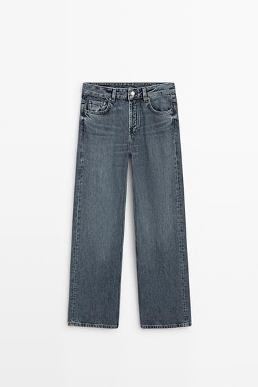 Wide-leg mid-waist jeans — MEDIUM BLUE 2