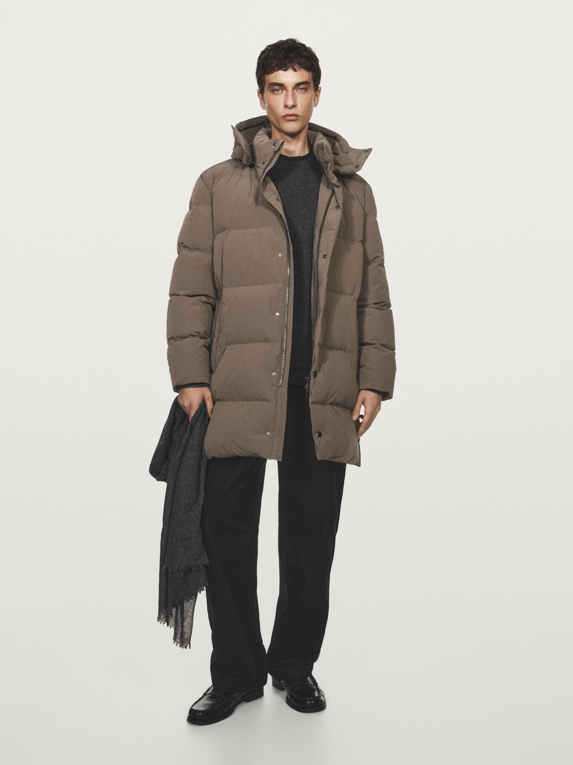 Chaqueta larga acolchada plumas water repellent