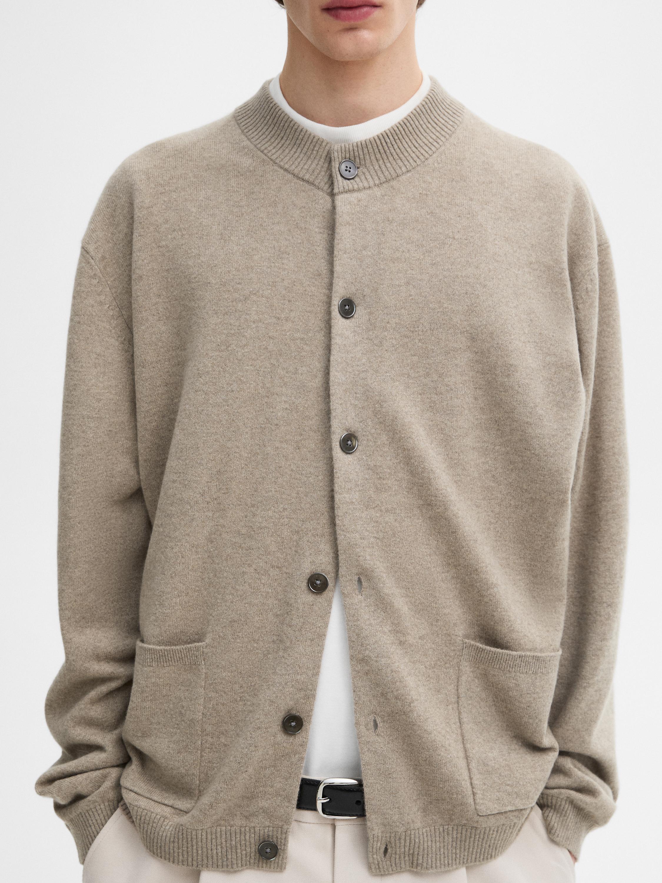 100% cashmere bomber cardigan