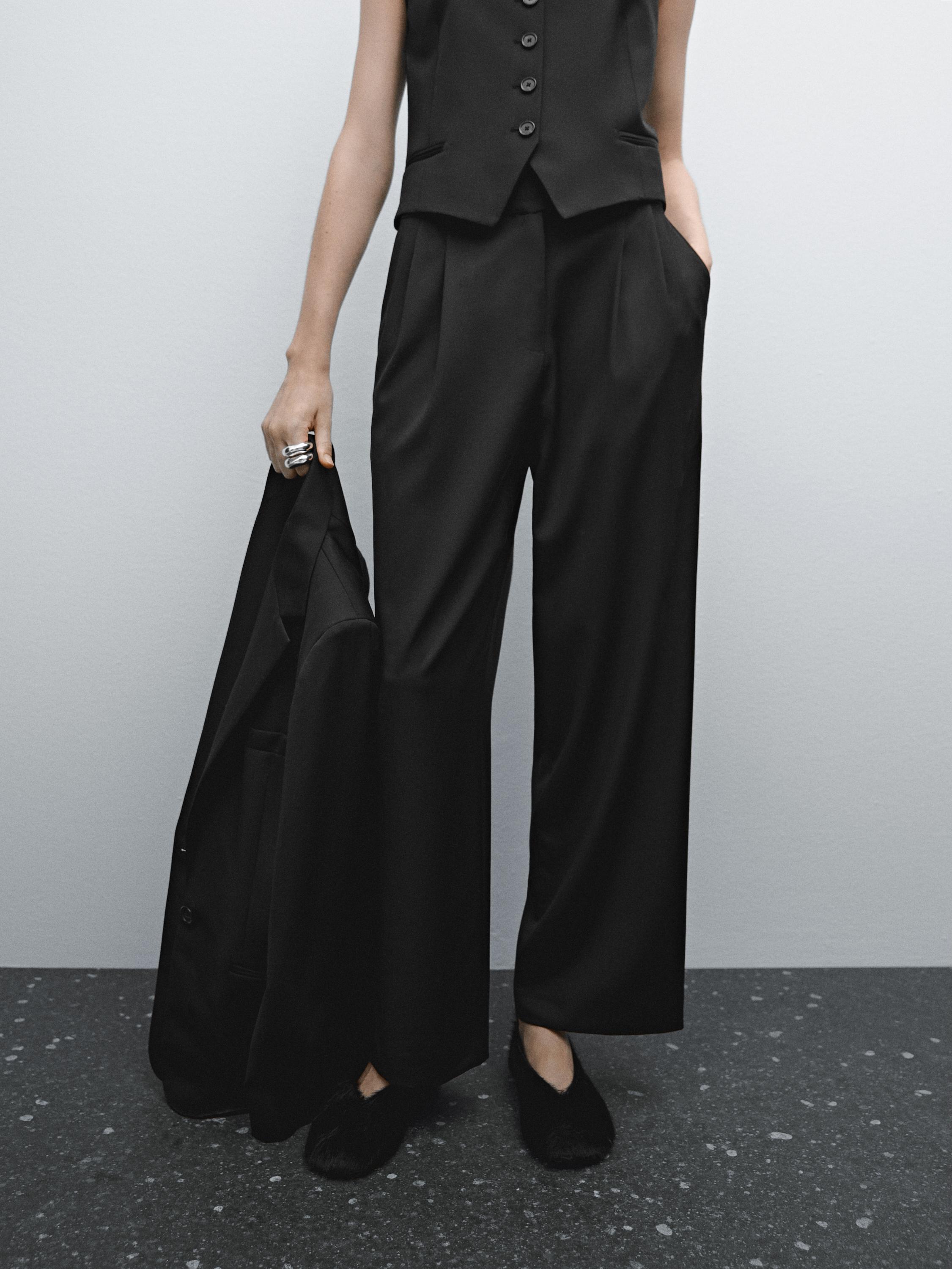 Relaxed fit cool wool trousers