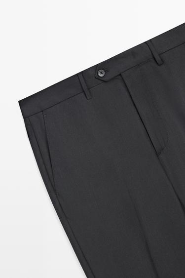 100% wool suit pants — CHARCOAL 7