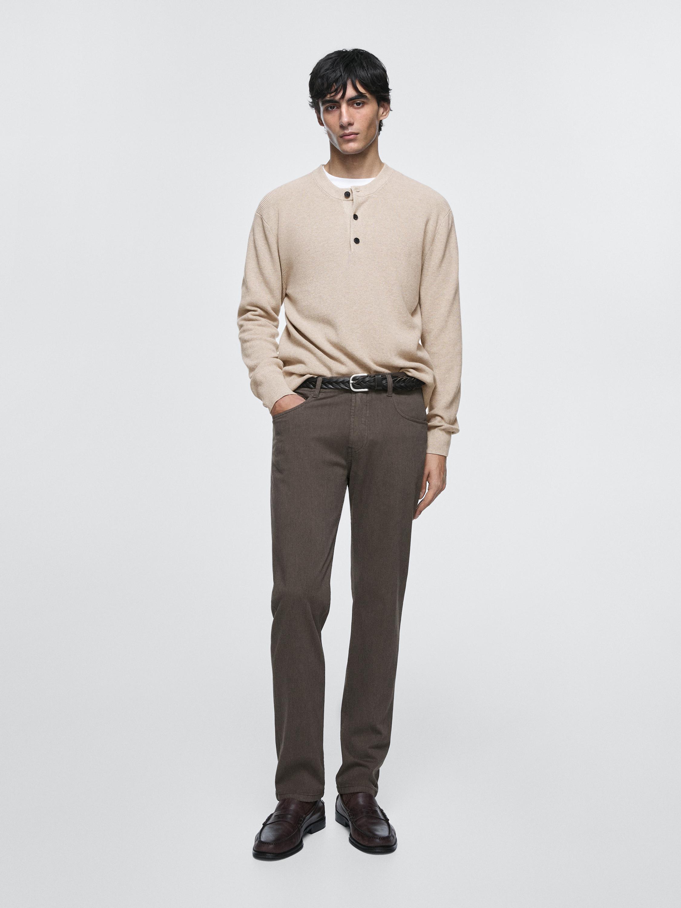 Tapered fit jeans — Greyish green