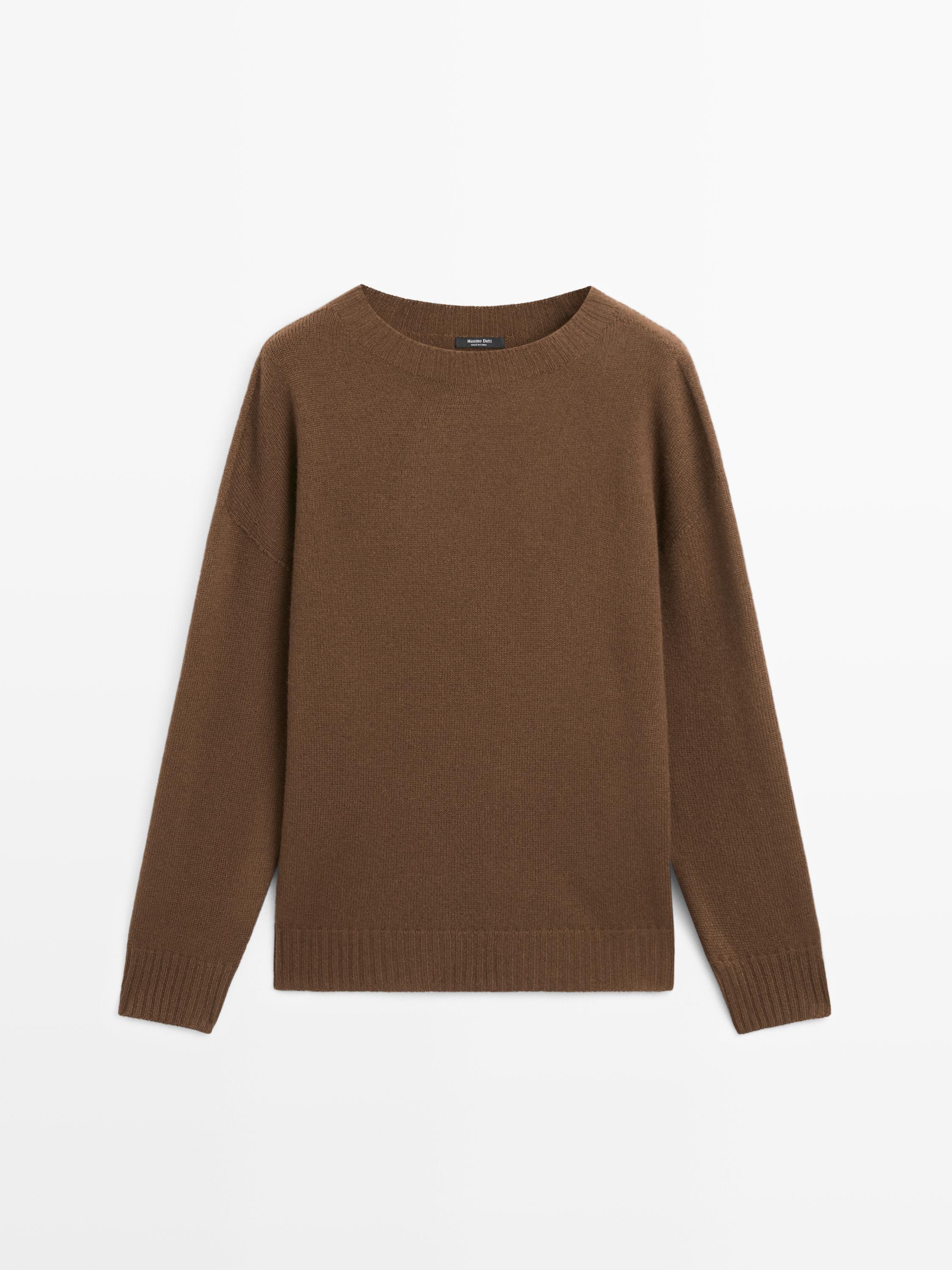 Wool blend crew neck sweater