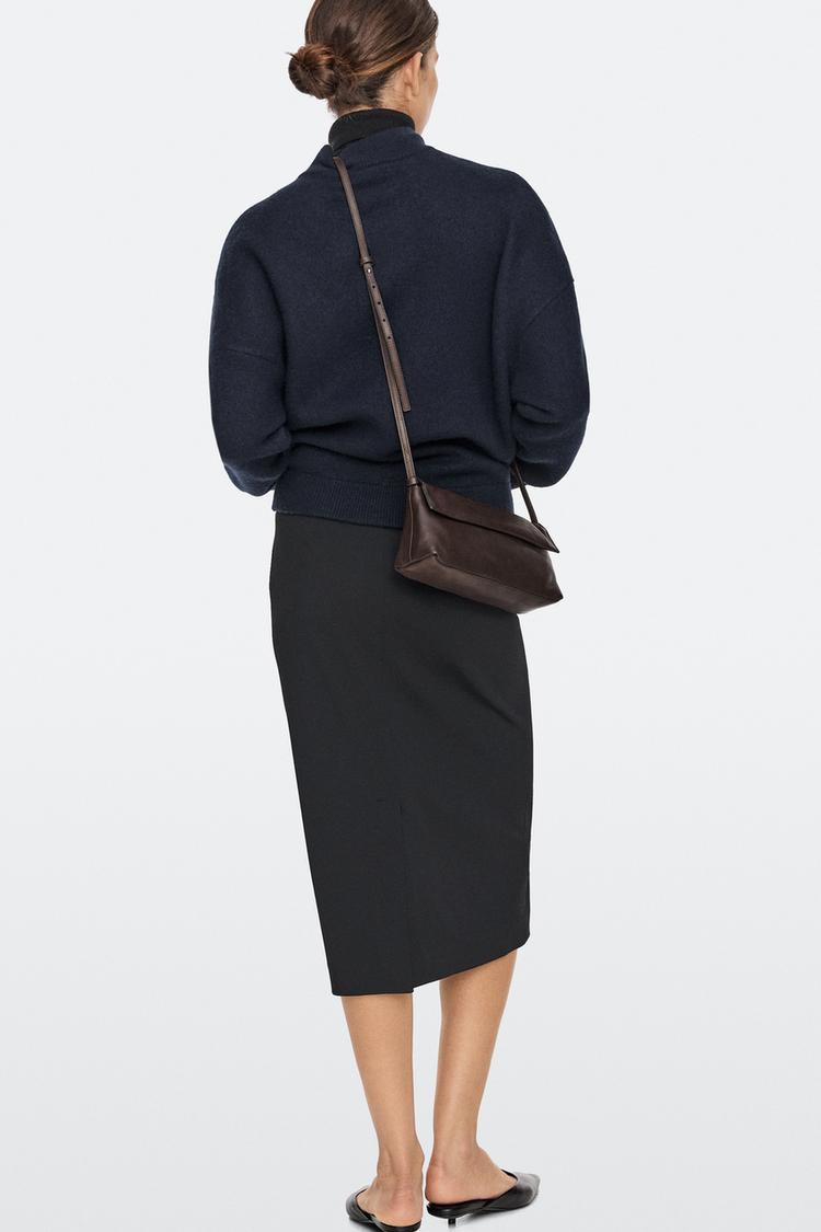 Nappa leather crossbody bag — BROWN