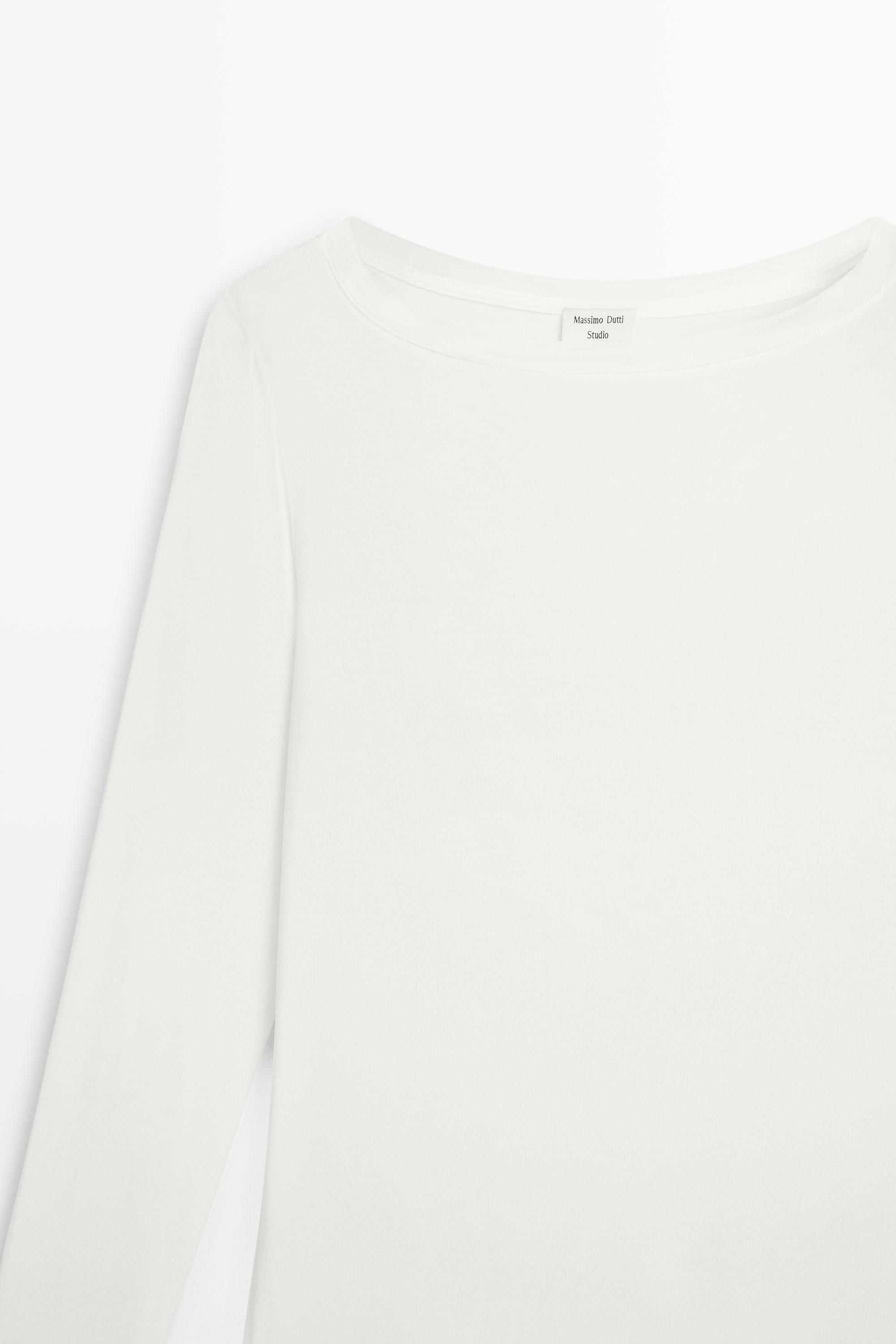 Long sleeve T-shirt - STUDIO — CREAM