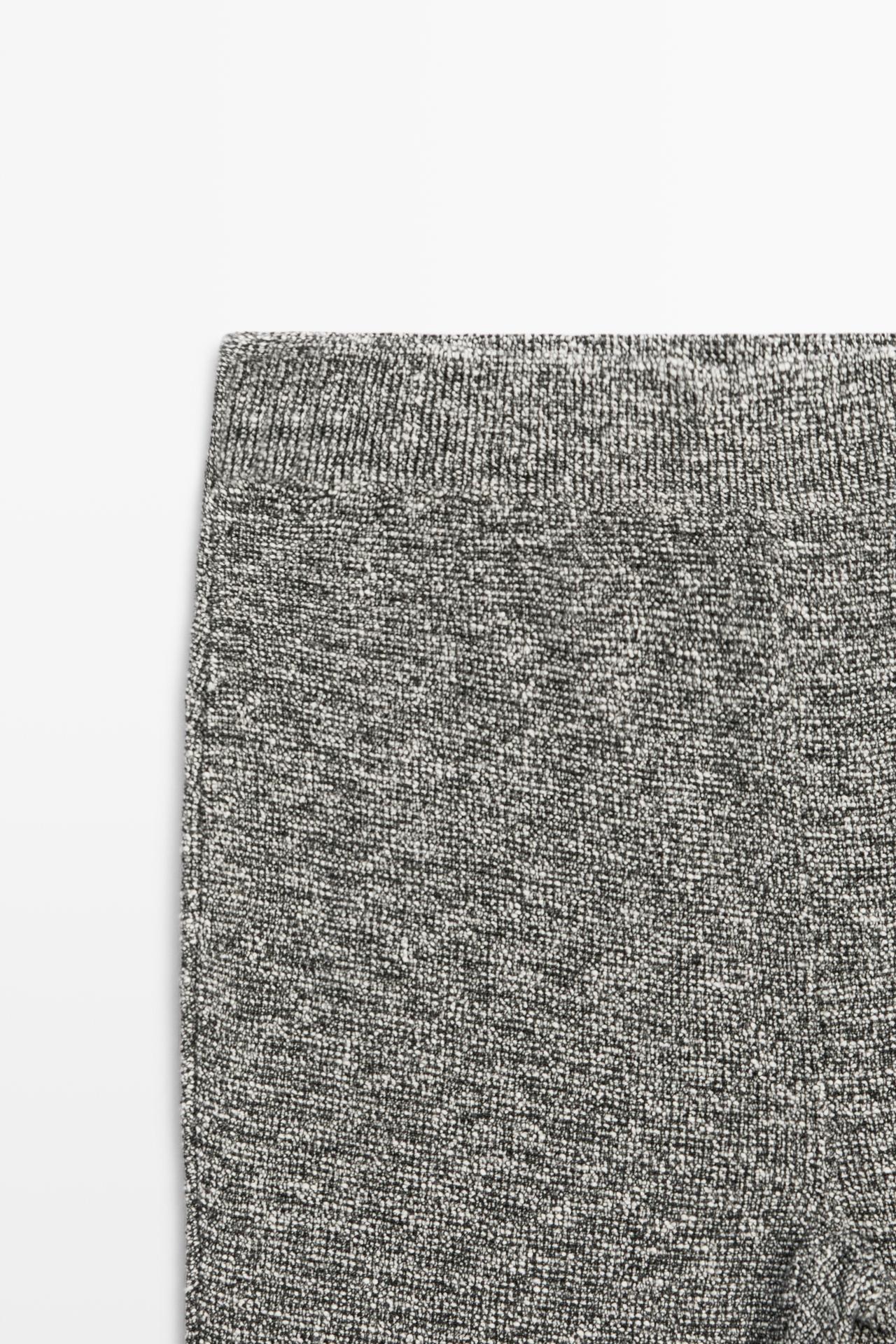 Flowing pants with flecked finish and total look — GREY MARL