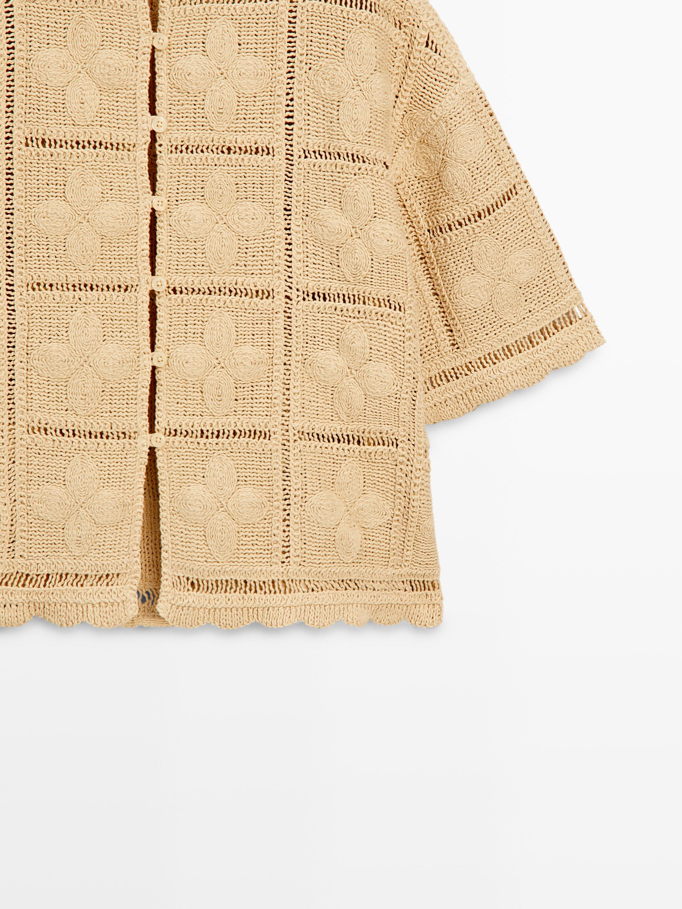 Cutwork crochet cardigan — Vanilla