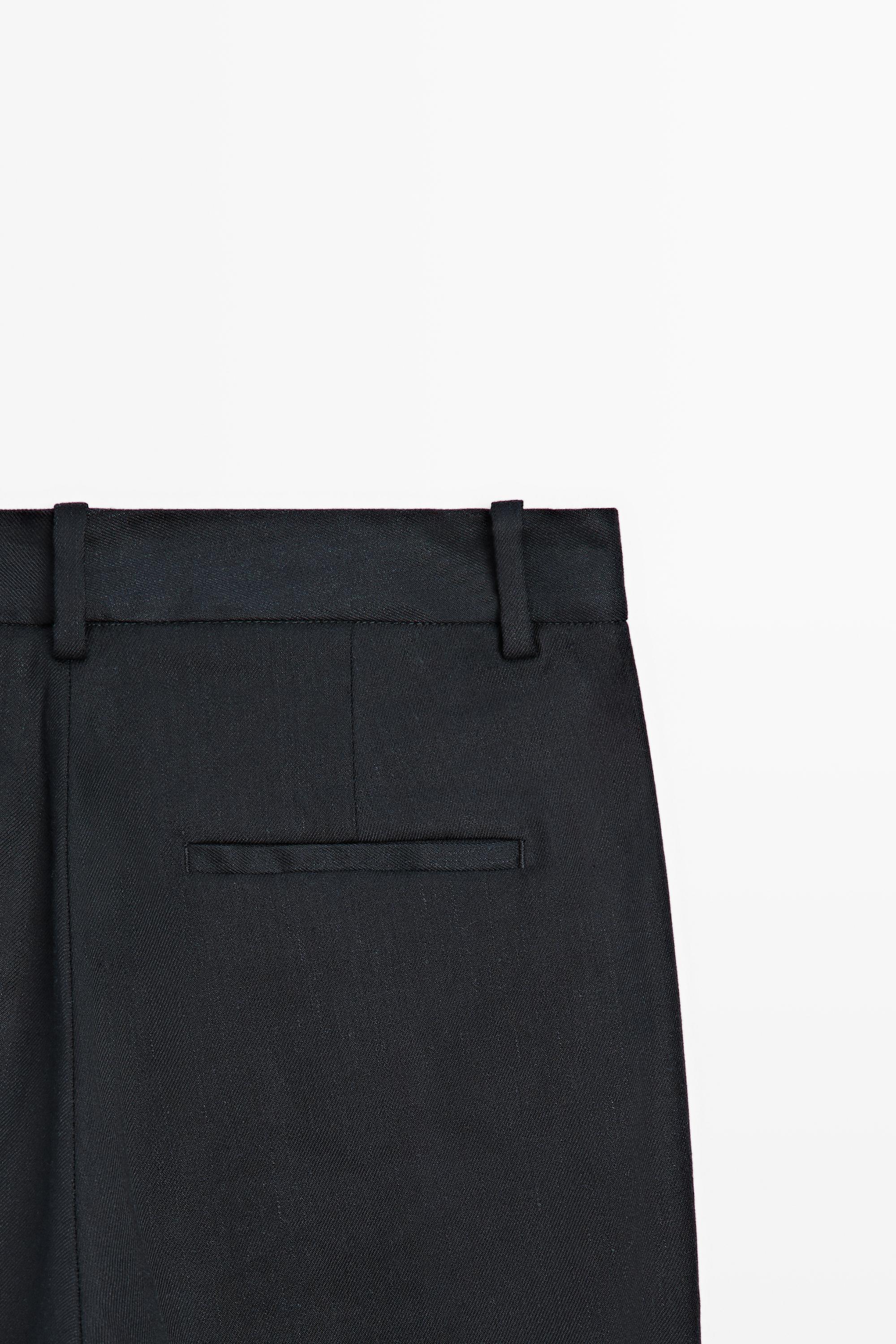 Straight-leg linen blend trousers — NAVY BLUE