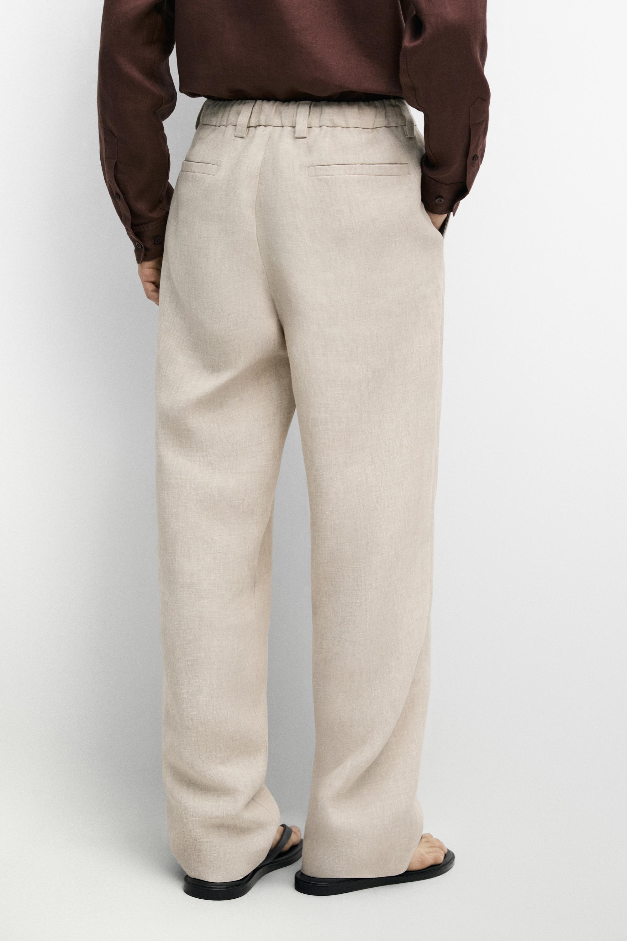 100% linen total look pants — BEIGE