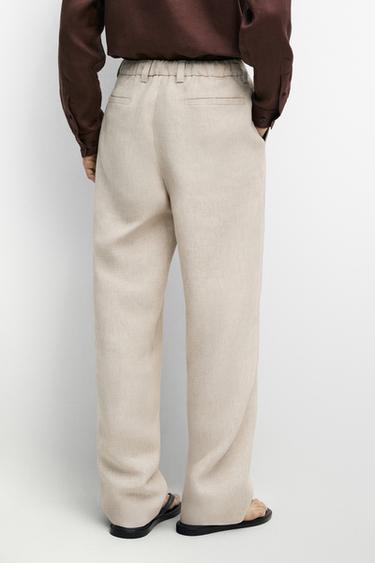 100% linen total look pants — BEIGE 5