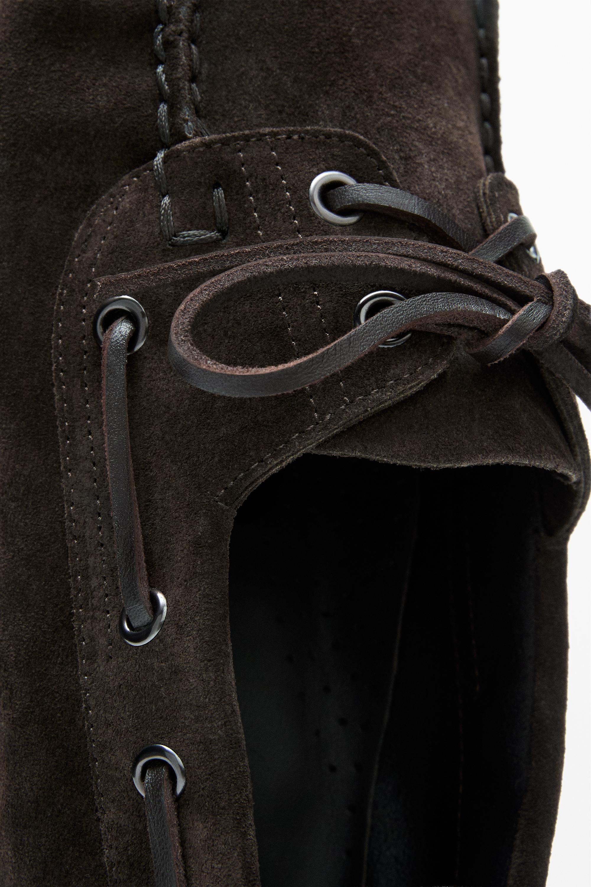 Leather deck shoes — BROWN (alternate view)