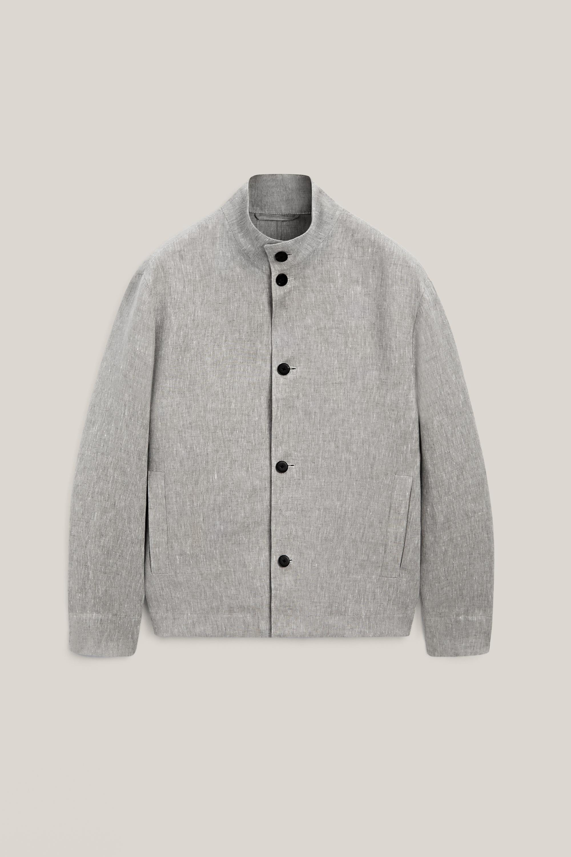Total look linen bomber jacket - LIMITED EDITION — PEARL GREY