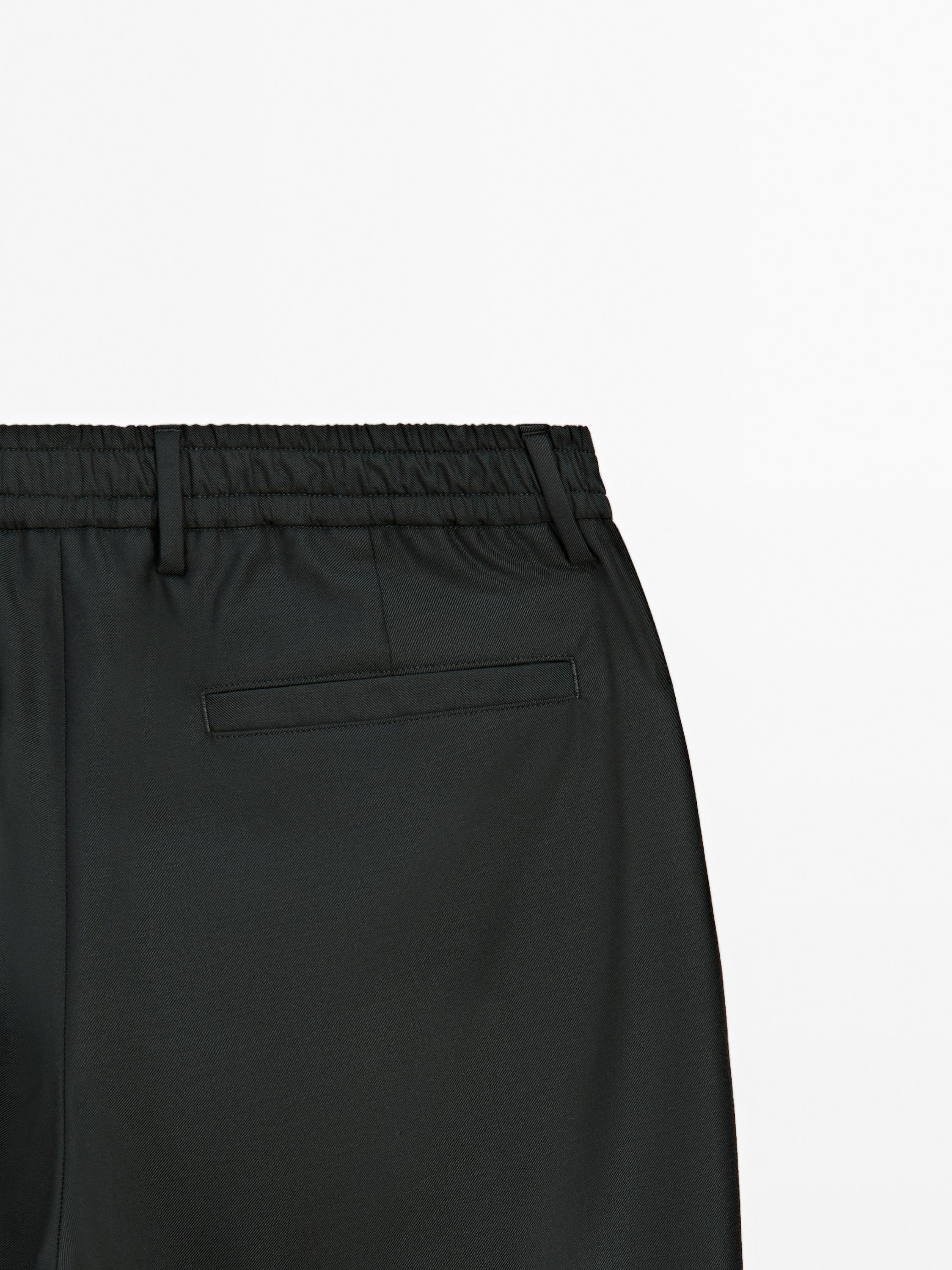 100% wool jogger fit trousers