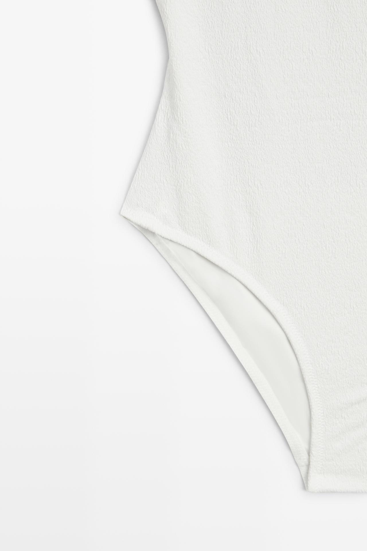 Textured asymmetric swimsuit — Off white