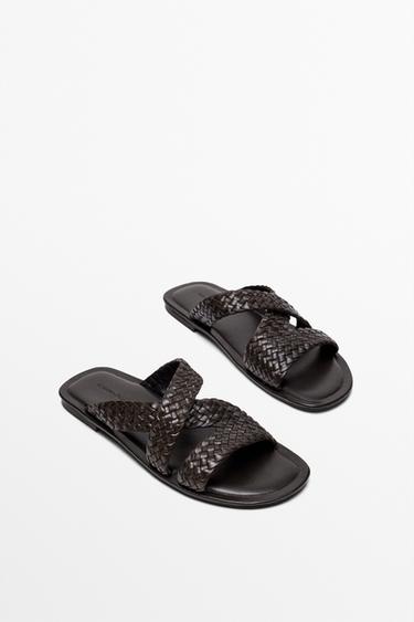 Braided leather sandals — BROWN 5
