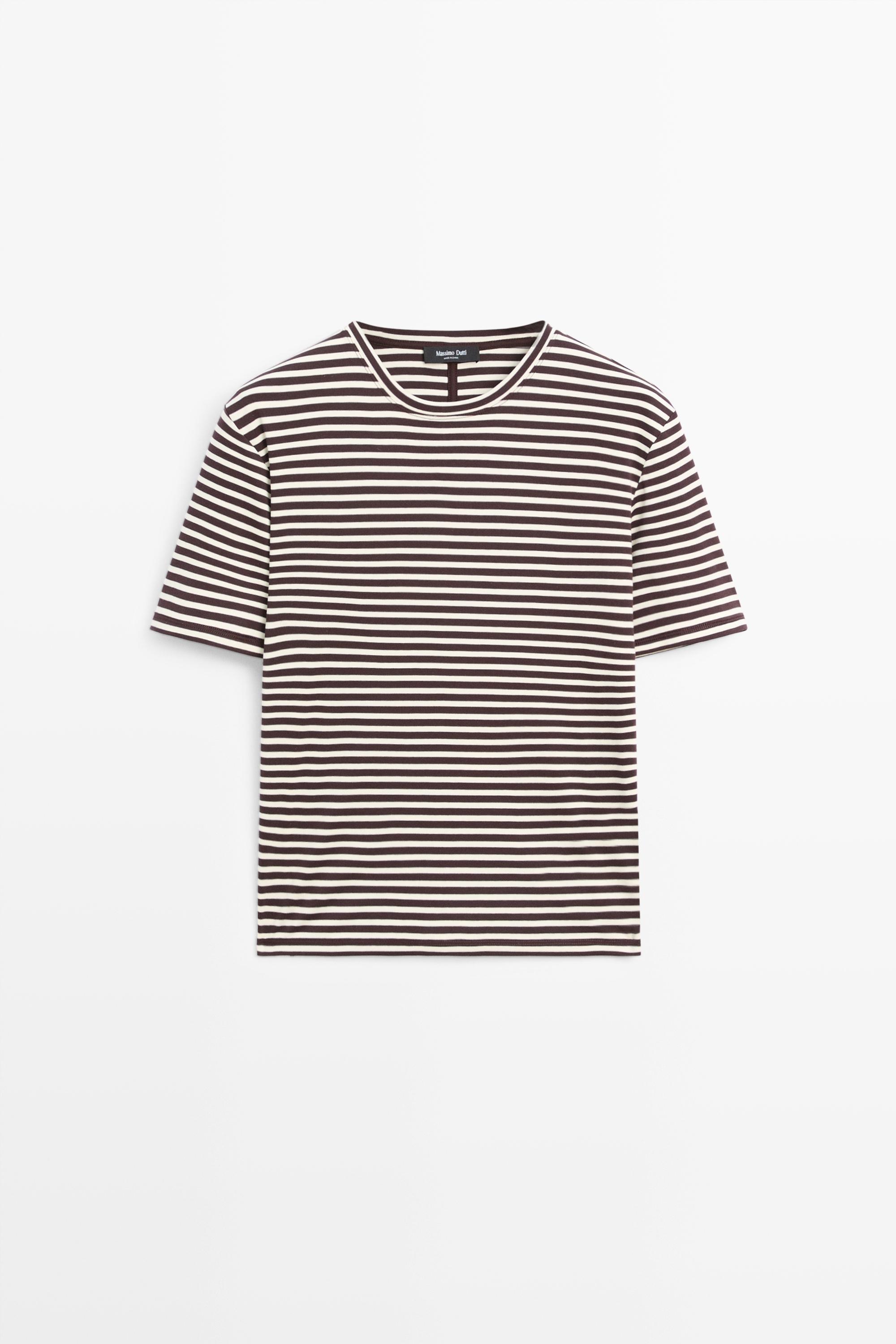 T-shirt rayé en pur coton