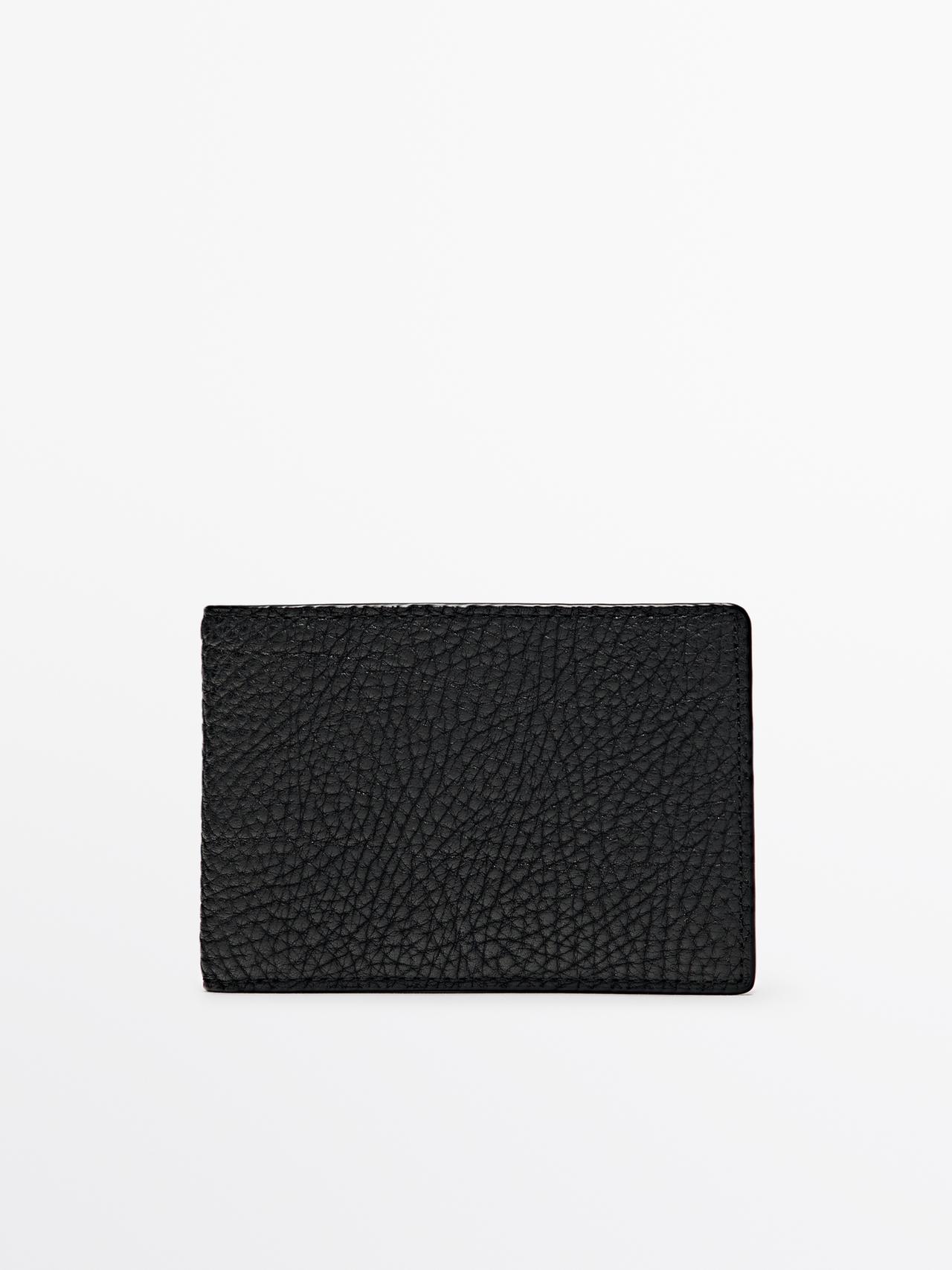 Massimo Dutti - Herre - Foldepung I Nappaskind - Sort - 01