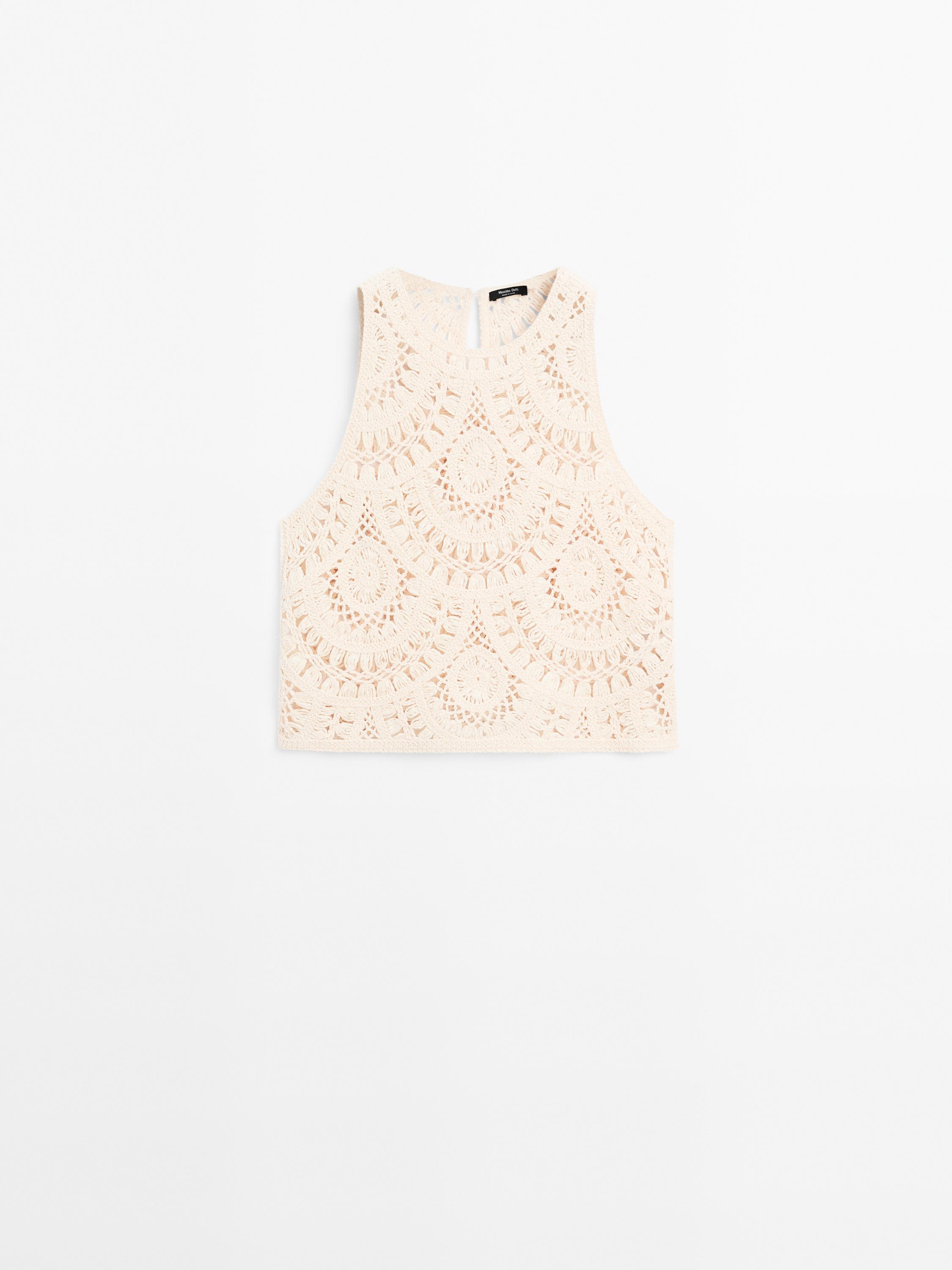Top de malha crochet
