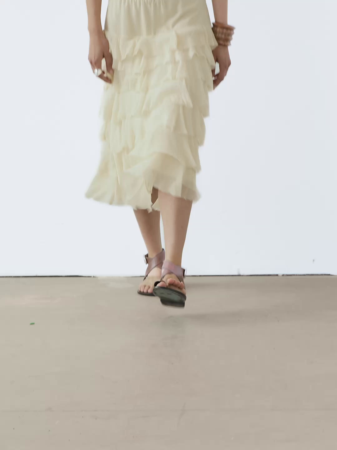 Ruffled midi skirt