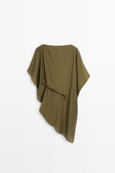 Flowing cape top total look — KHAKI 6