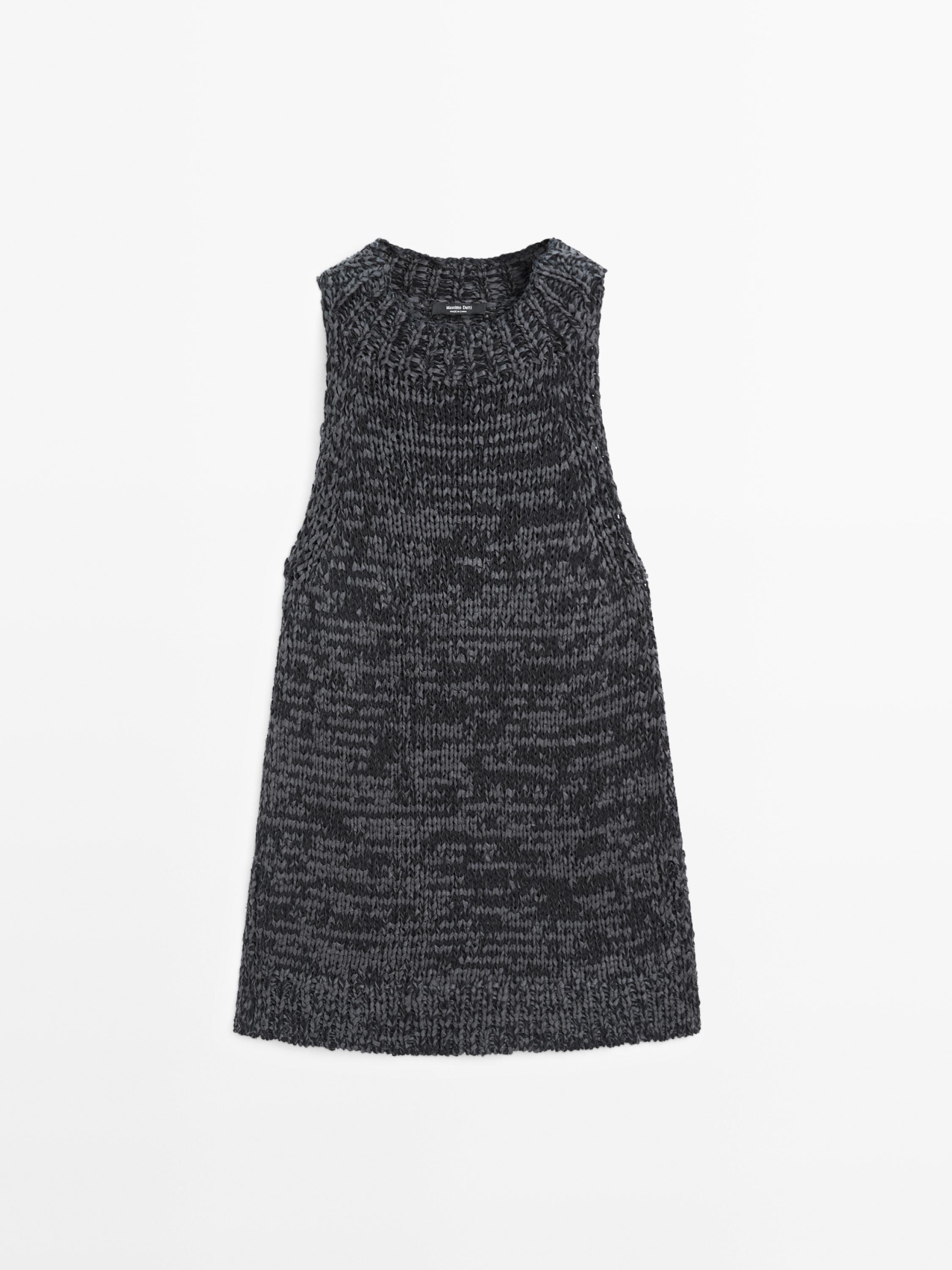 Flecked knit halter top — LEAD
