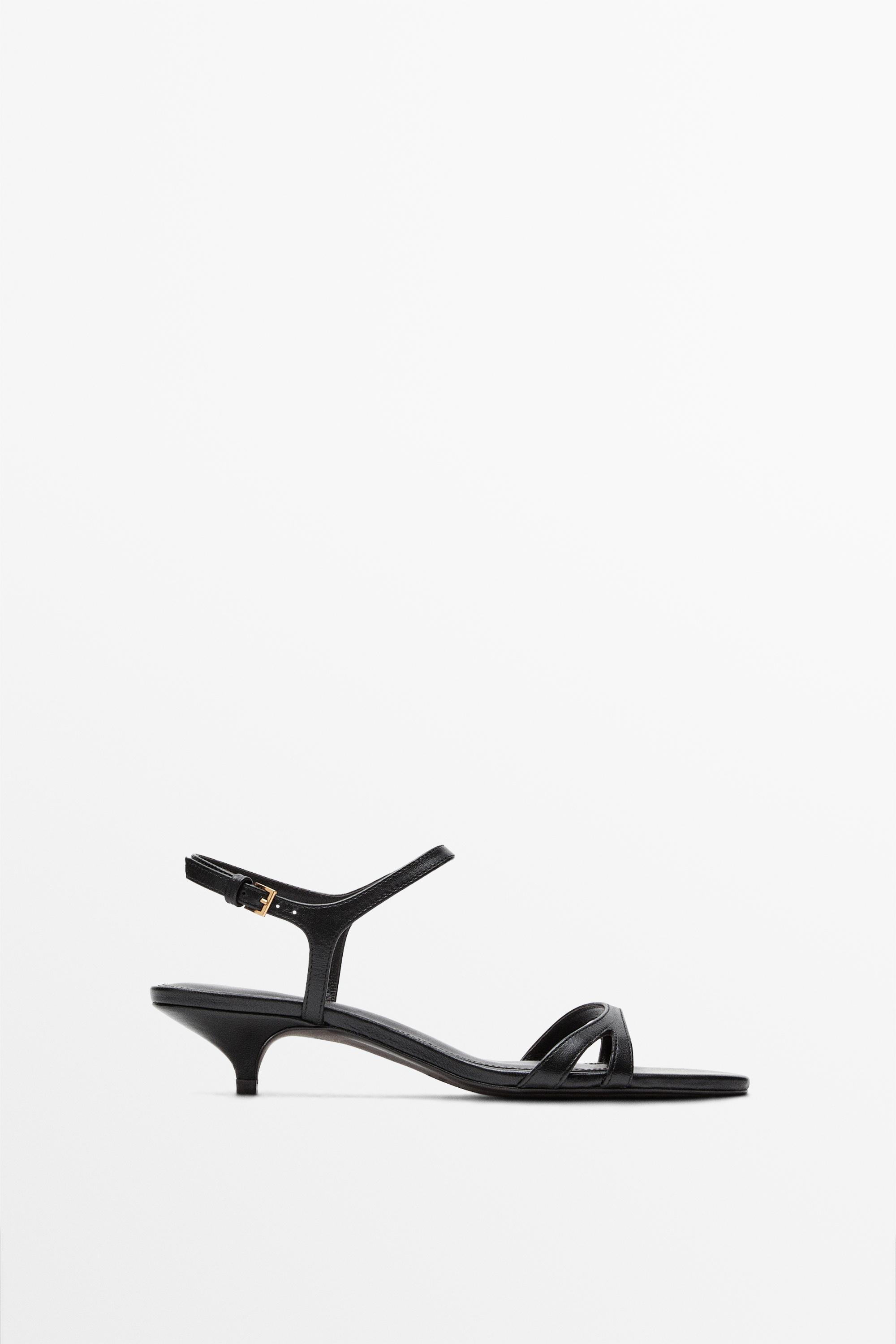 Low-heel leather sandal - MADE IN SPAIN — BLACK