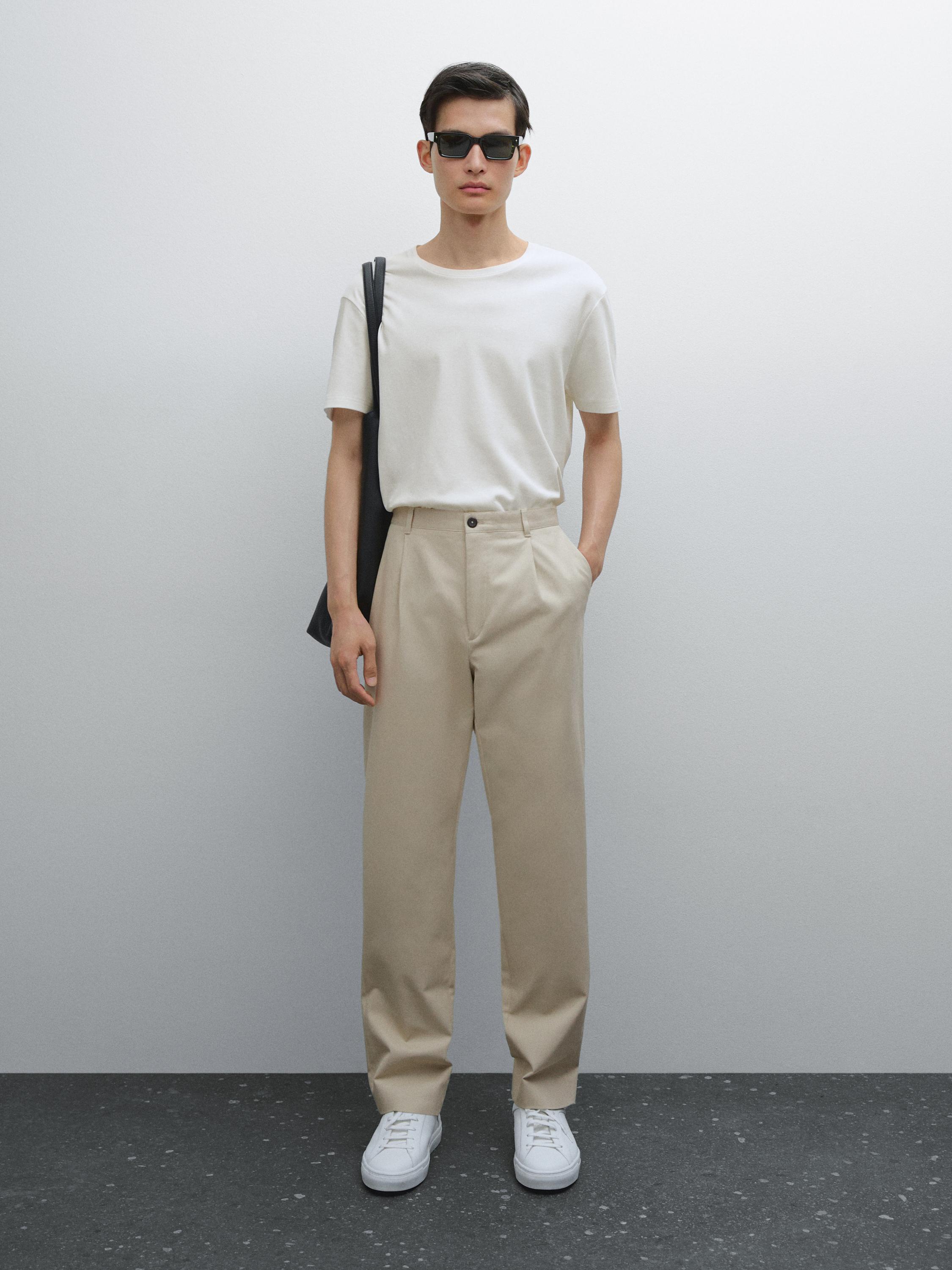 Short sleeve mercerised cotton T-shirt