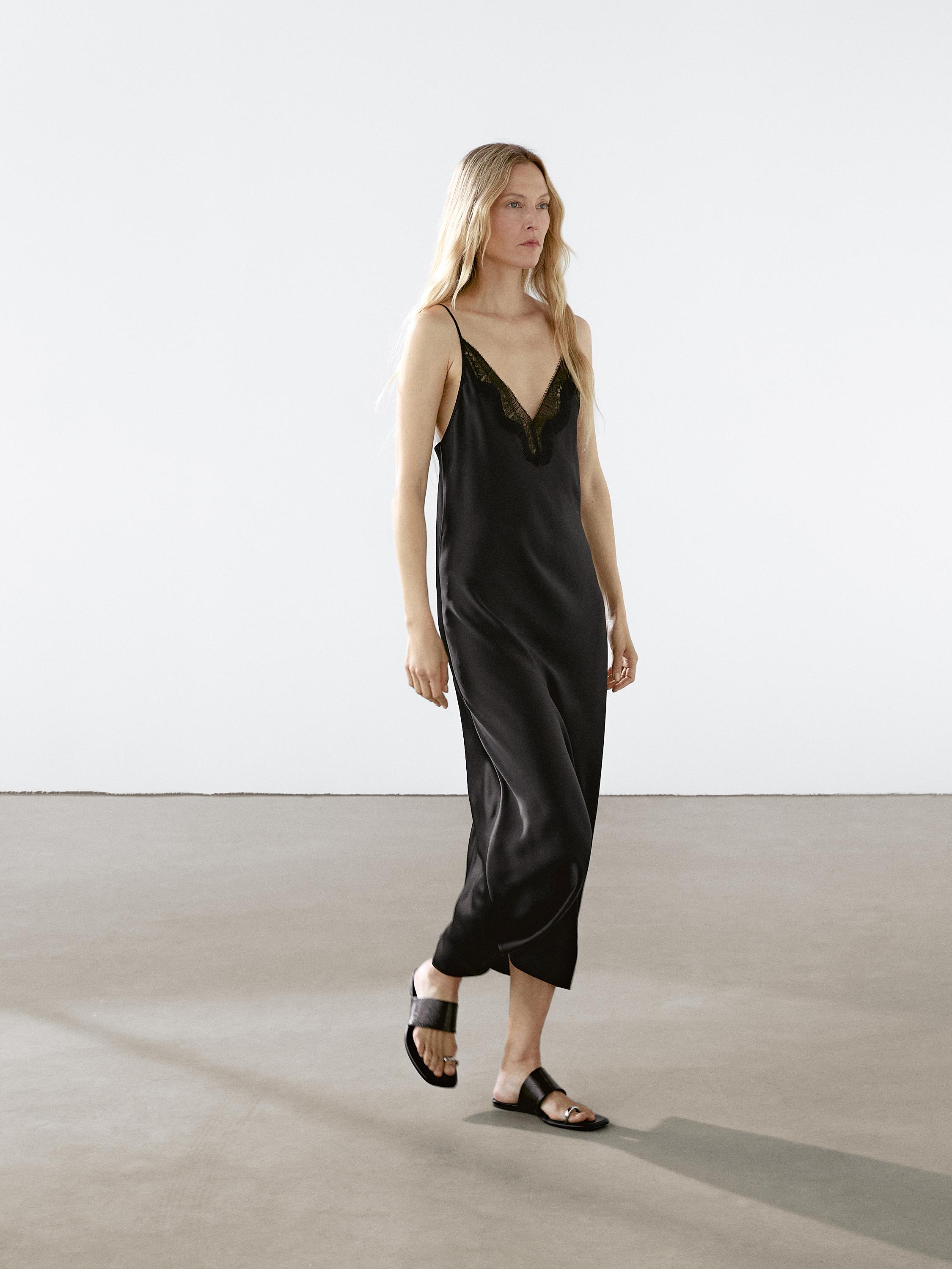 Robe longue nuisette satinée