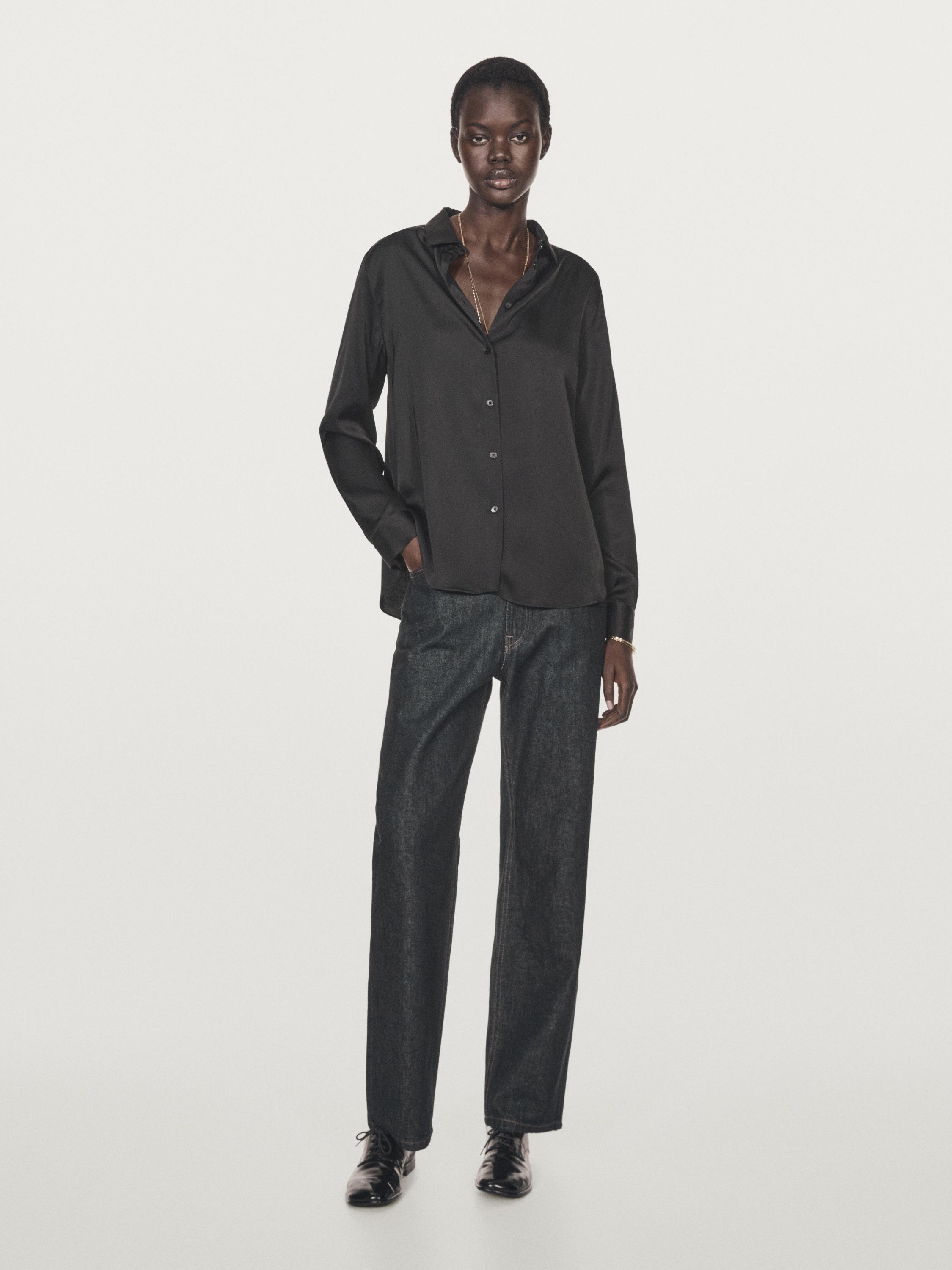 Camisa fluida acetinada