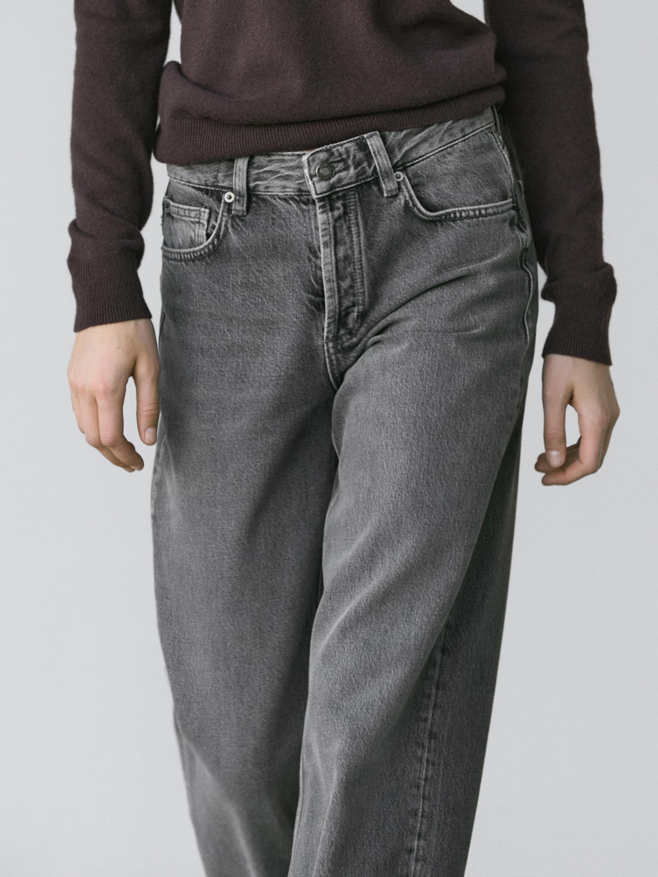 Mid-rise wide-leg jeans — CHARCOAL