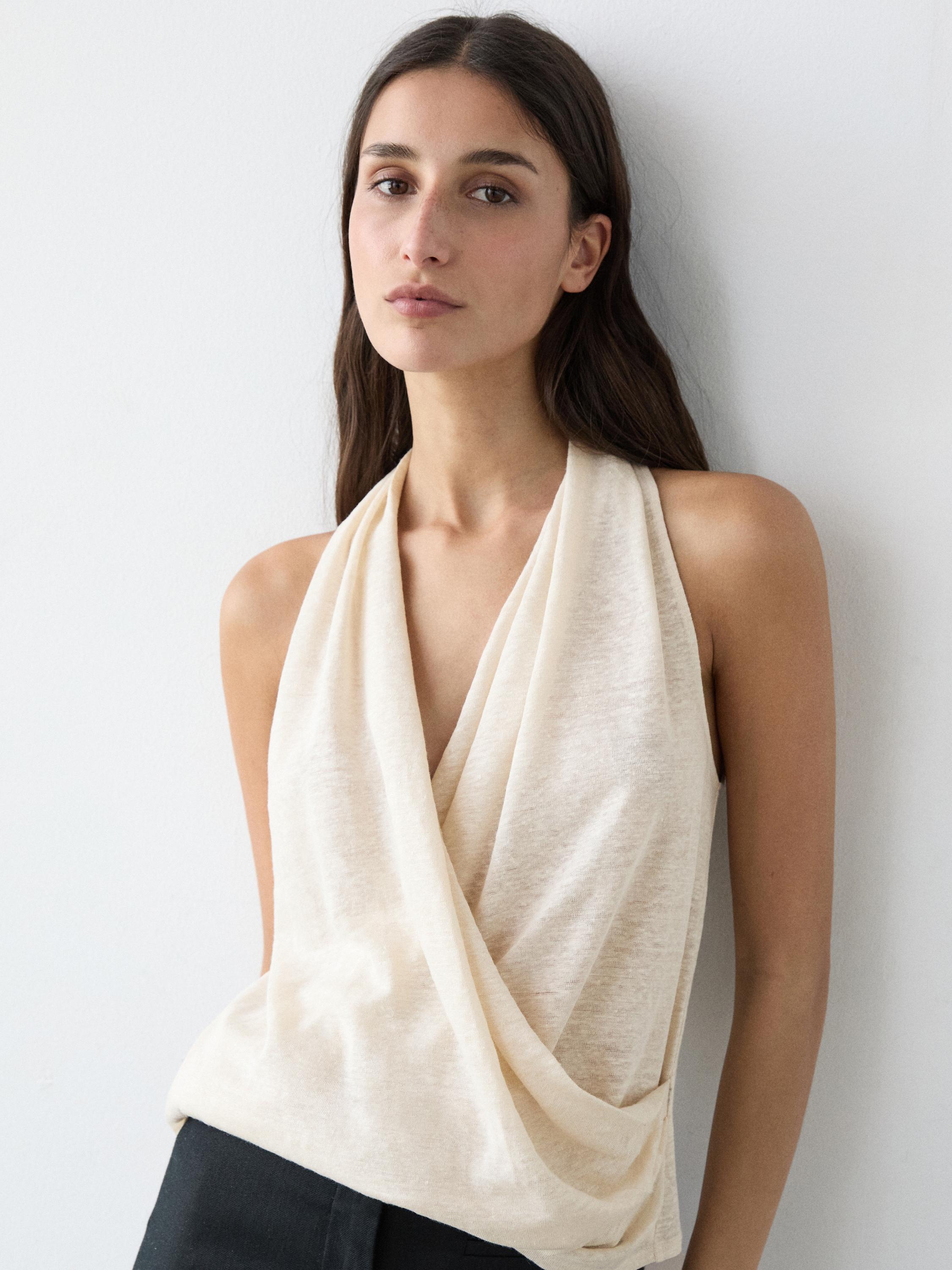 Surplice top with draped detail