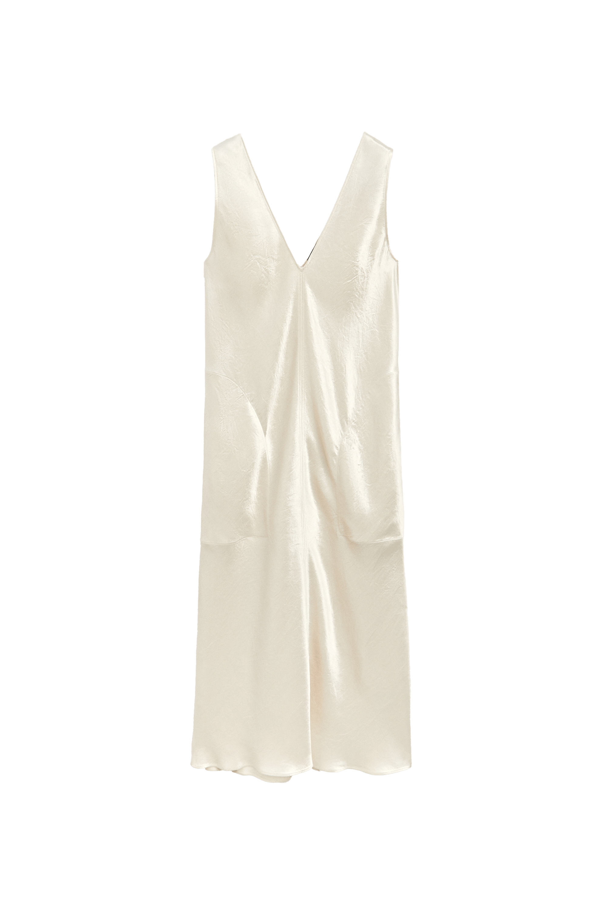 Massimo Dutti Saten kombinezon midi elbise görsel 3