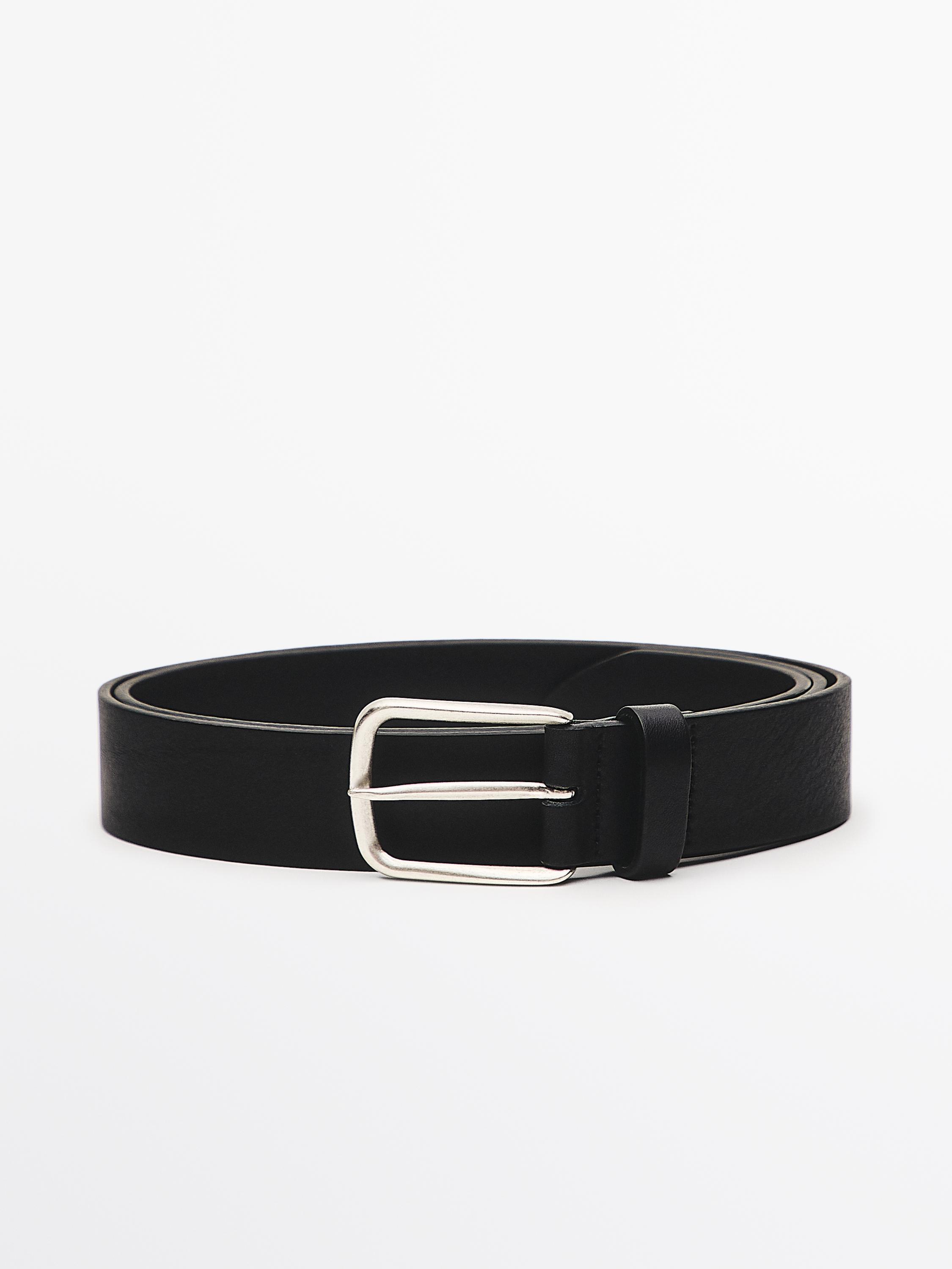 Nappa leather belt — BLACK