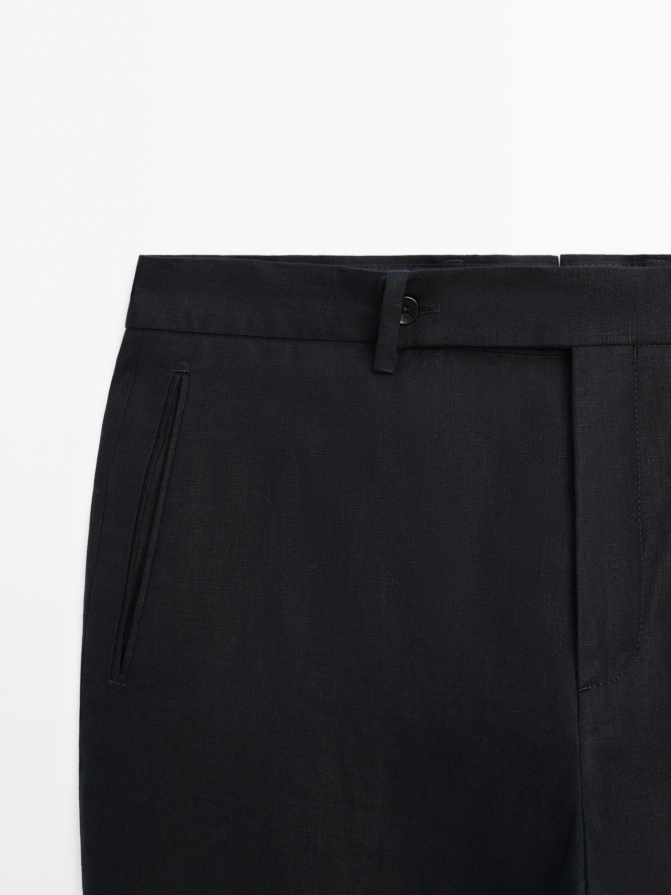 Pantalón traje 100% lino
