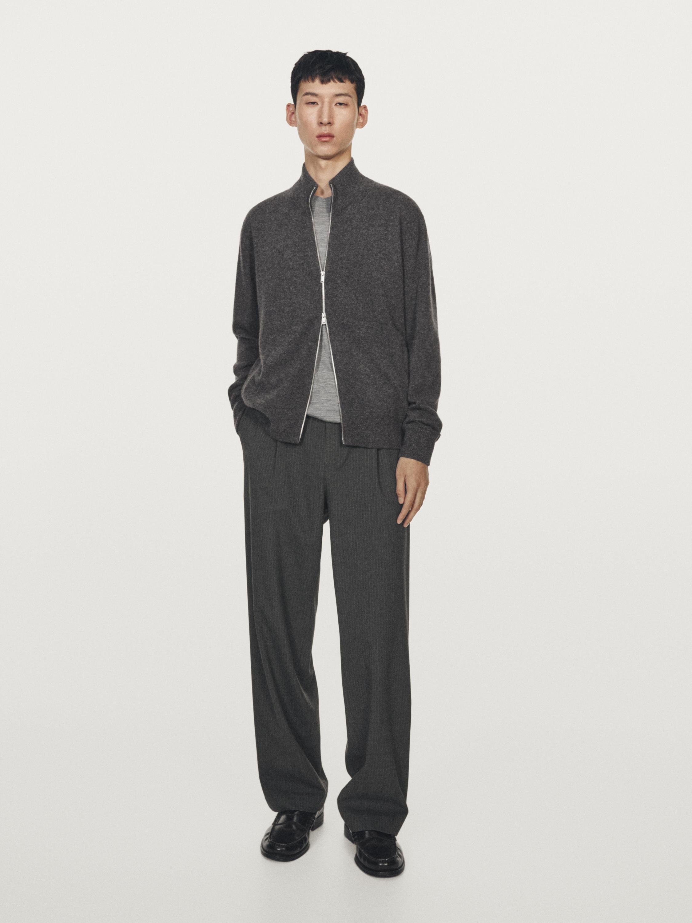 100% cashmere zip-up cardigan