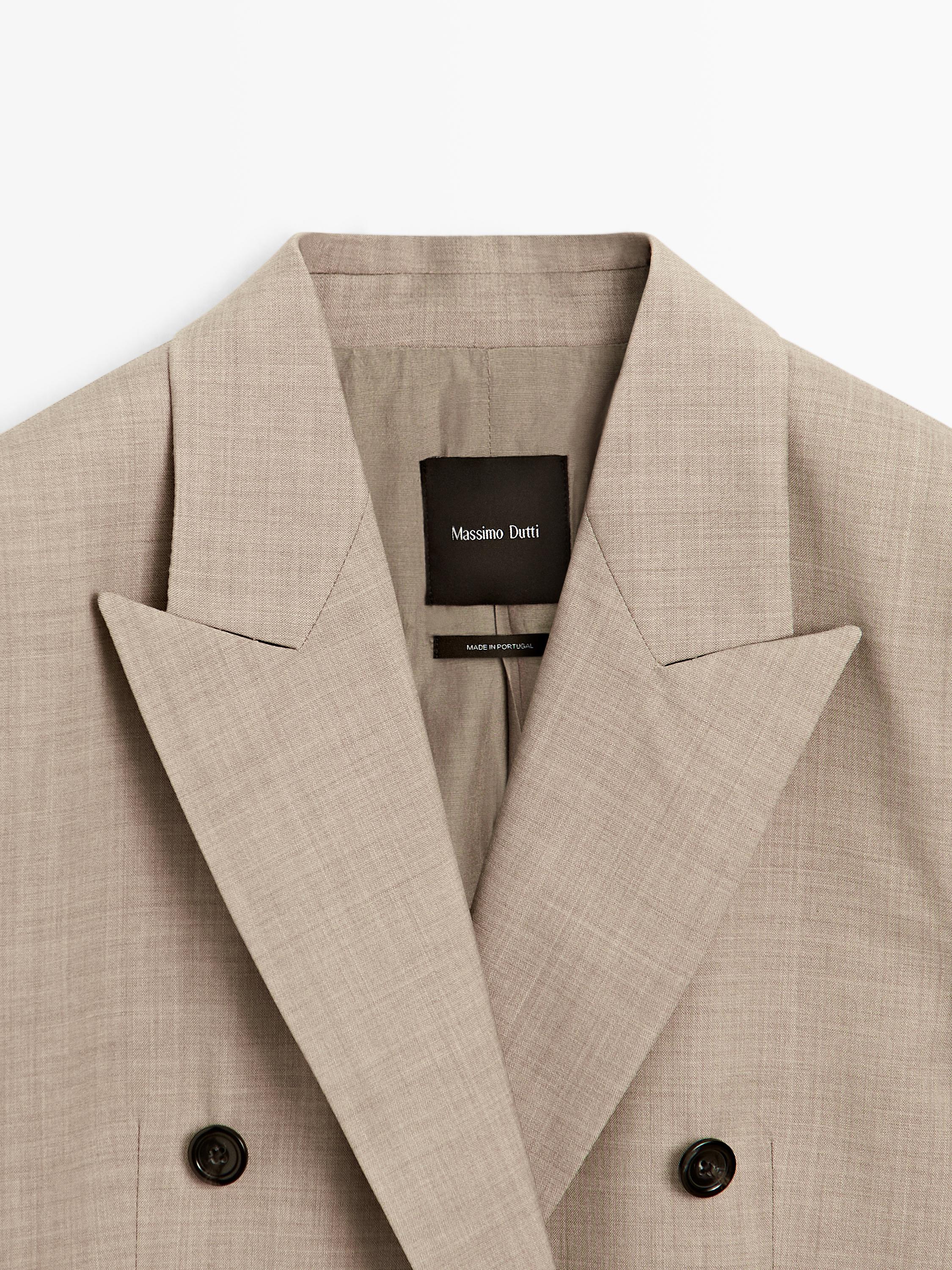 100% wool double-breasted blazer