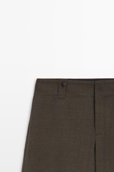 Suede flannel cargo pants — MOLE BROWN 4