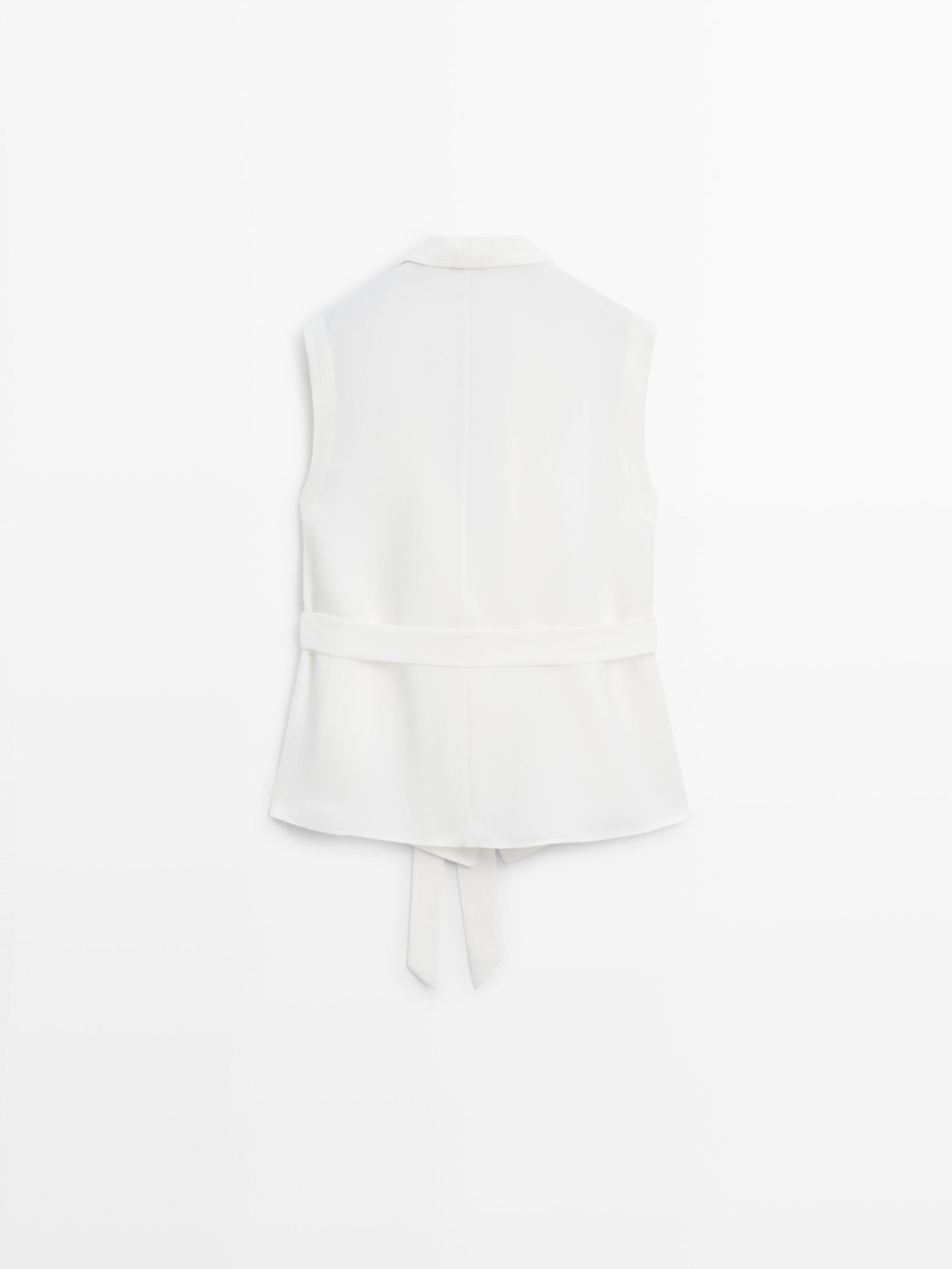 Crepe suit waistcoat — Off white