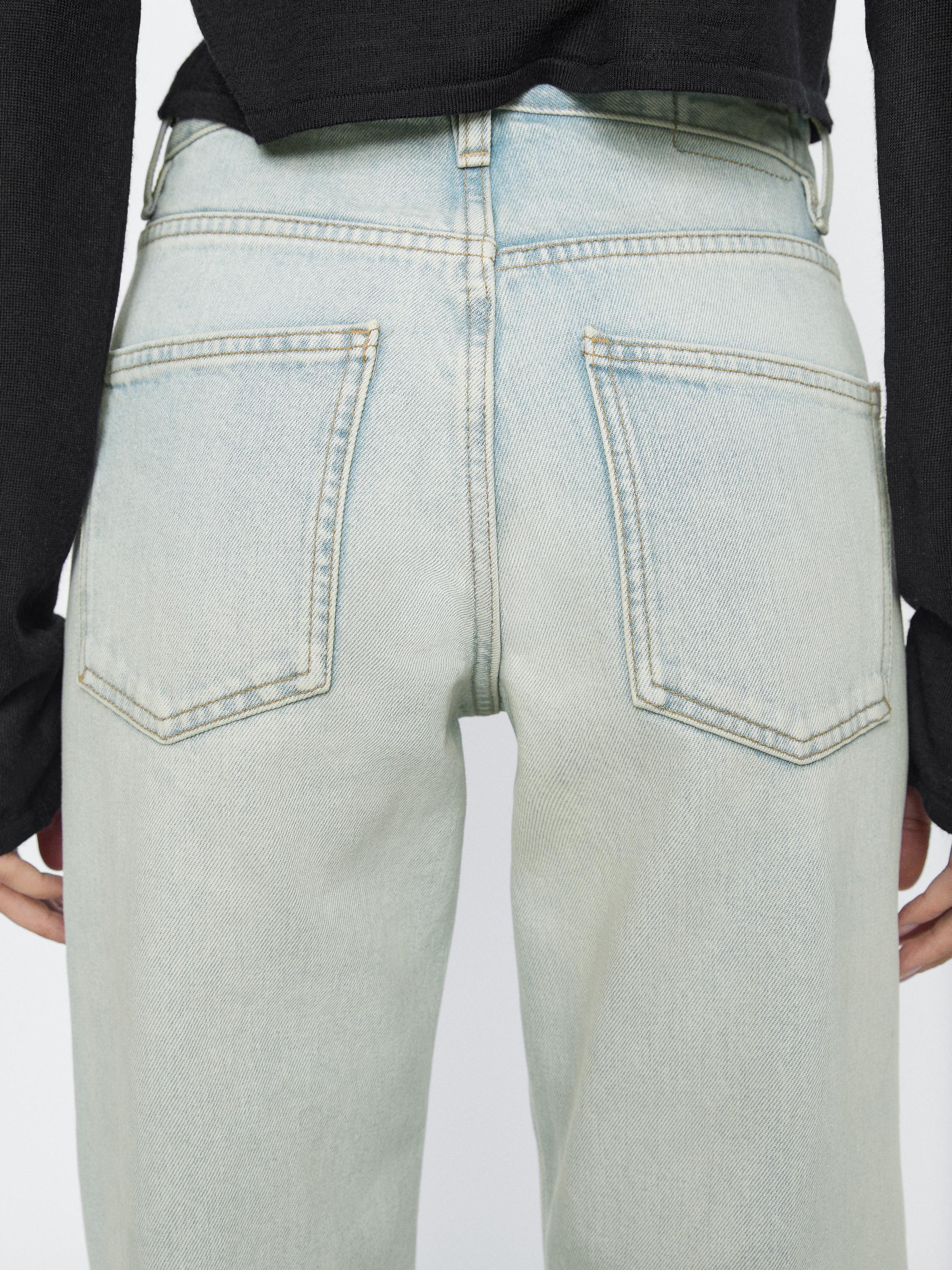Mid-rise wide-leg cotton jeans