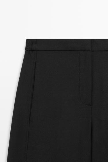 Flannel barrel fit pants — BLACK 4