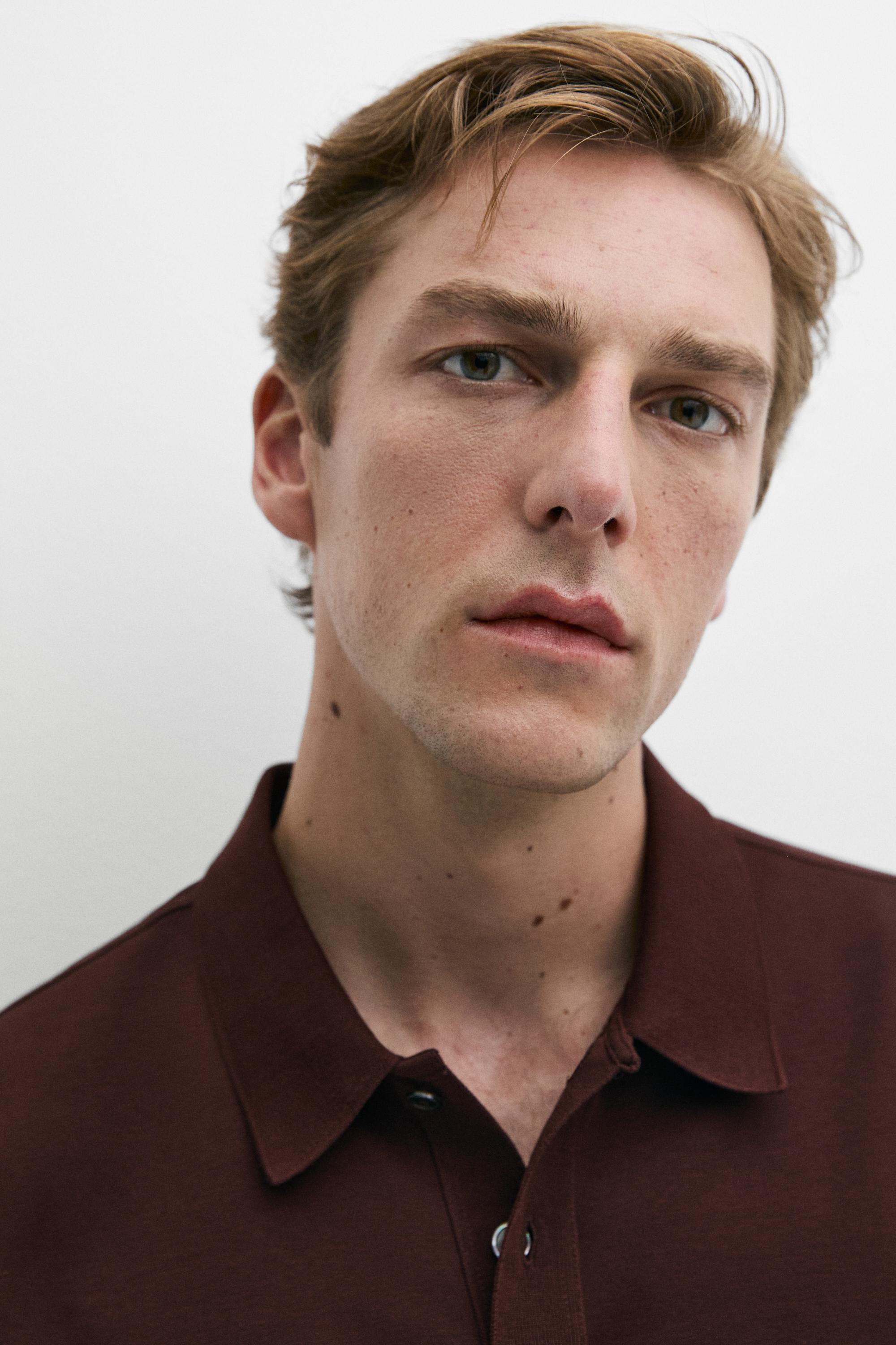 100% cotton short sleeve polo shirt — MOLE BROWN