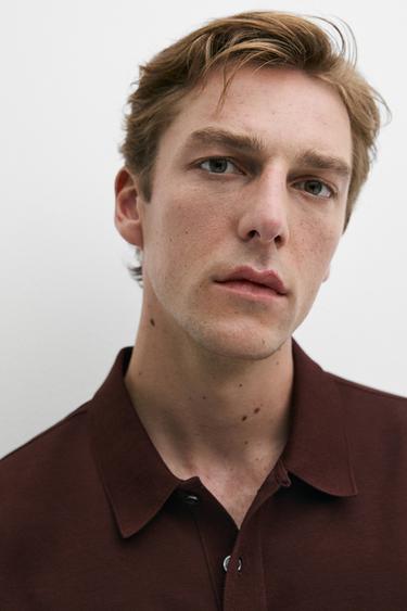 100% cotton short sleeve polo shirt — MOLE BROWN 8