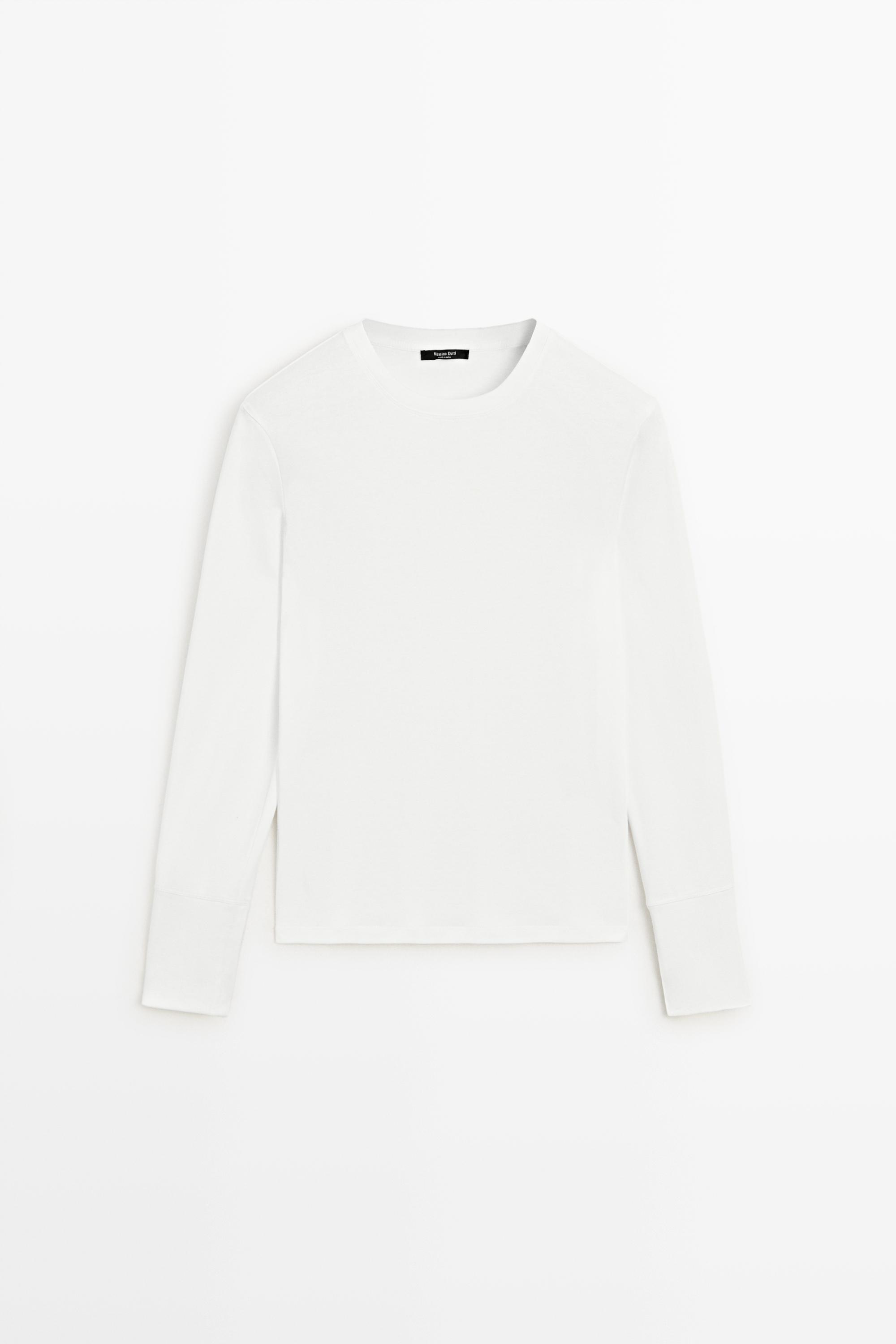 100% cotton long sleeve T-shirt — Off white