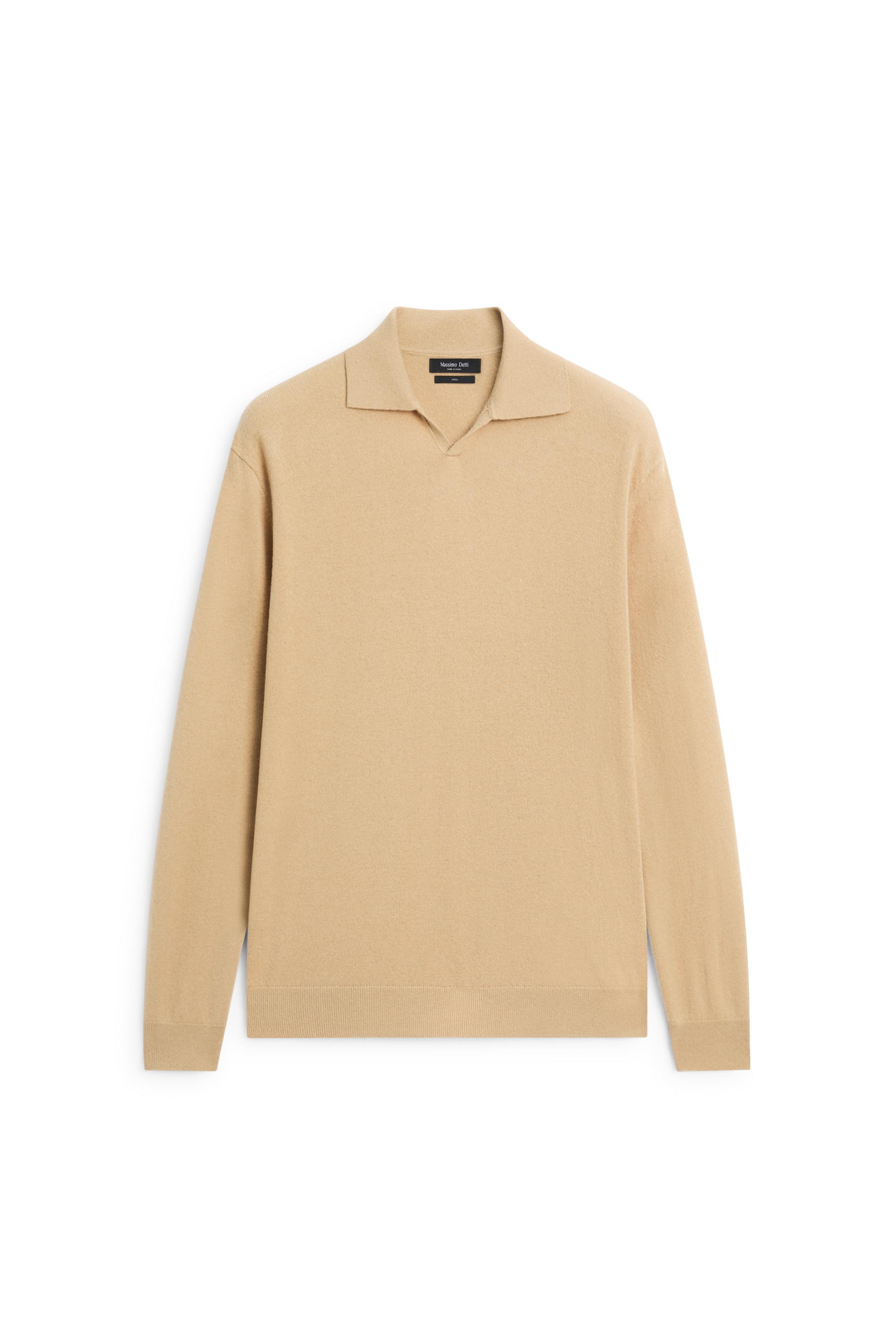 Massimo Dutti %100 yün polo yaka kazak görsel 6