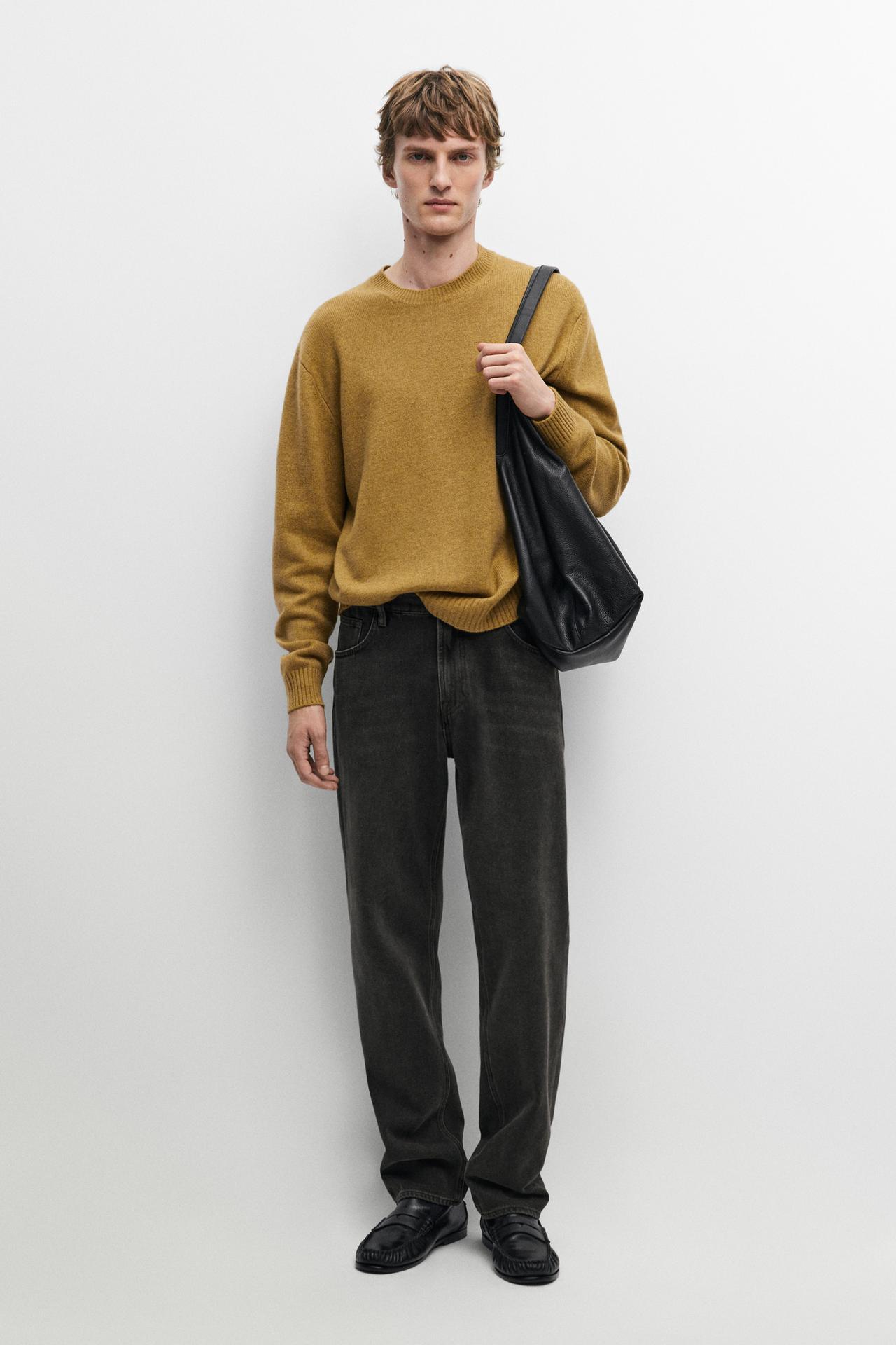 Cashmere round neck knit sweater — OCHRE