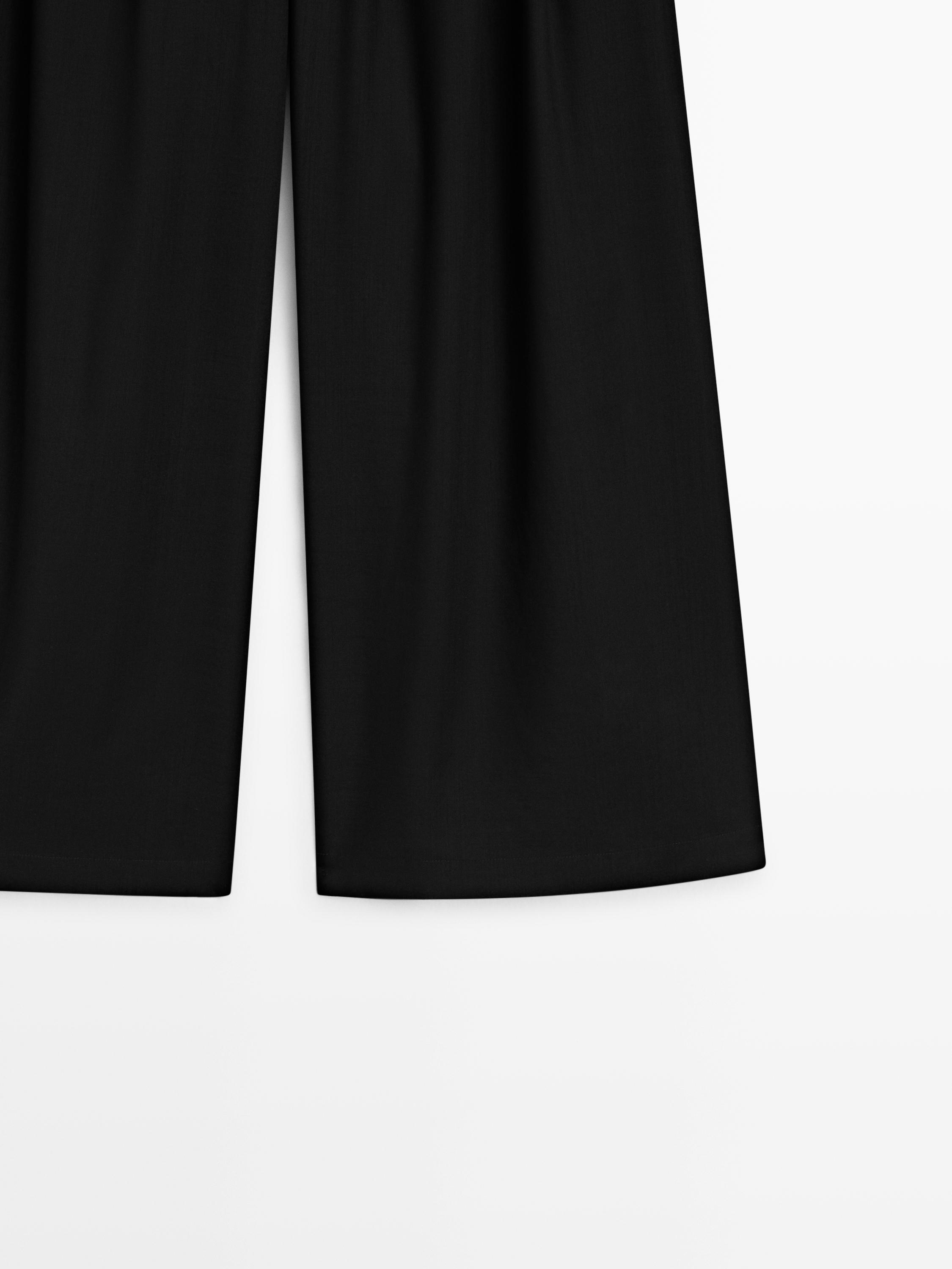 Flowing trousers with darts — BLACK