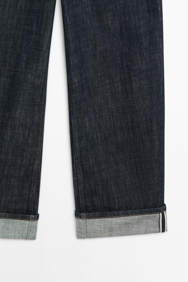 High-waist barrel fit jeans with cuffed hems — DARK BLUE 7