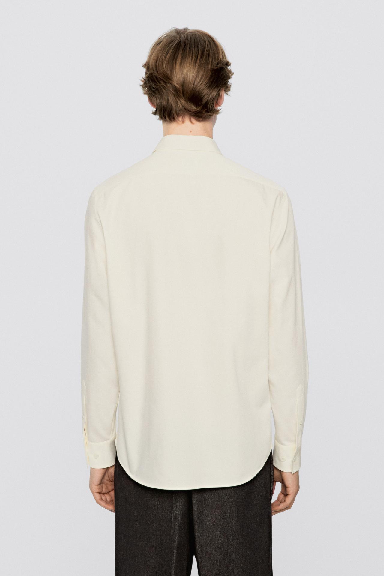 Regular fit cotton blend shirt - LIMITED EDITION — IVORY