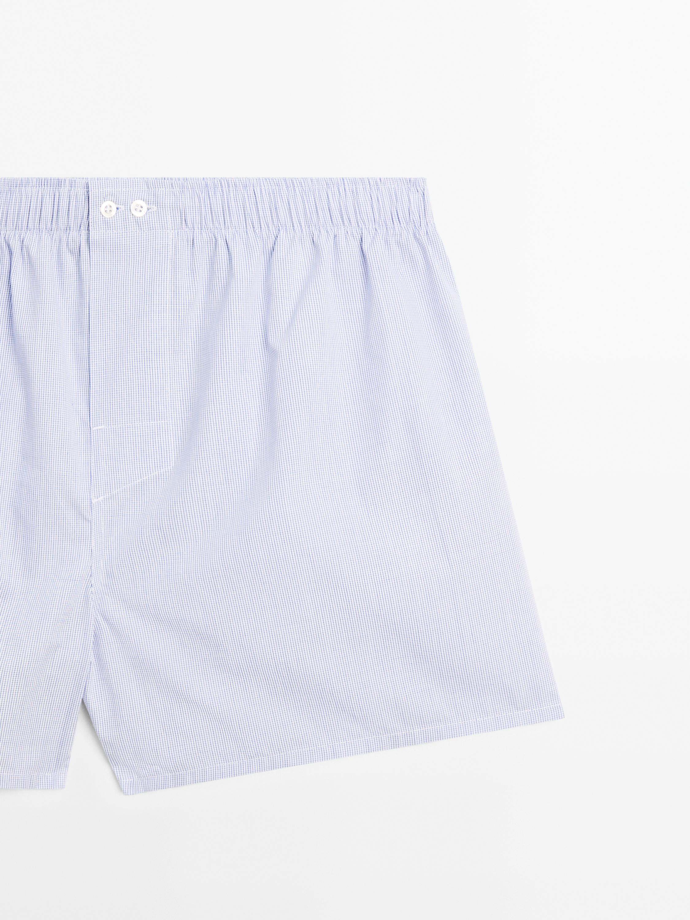 Micro-check print boxers