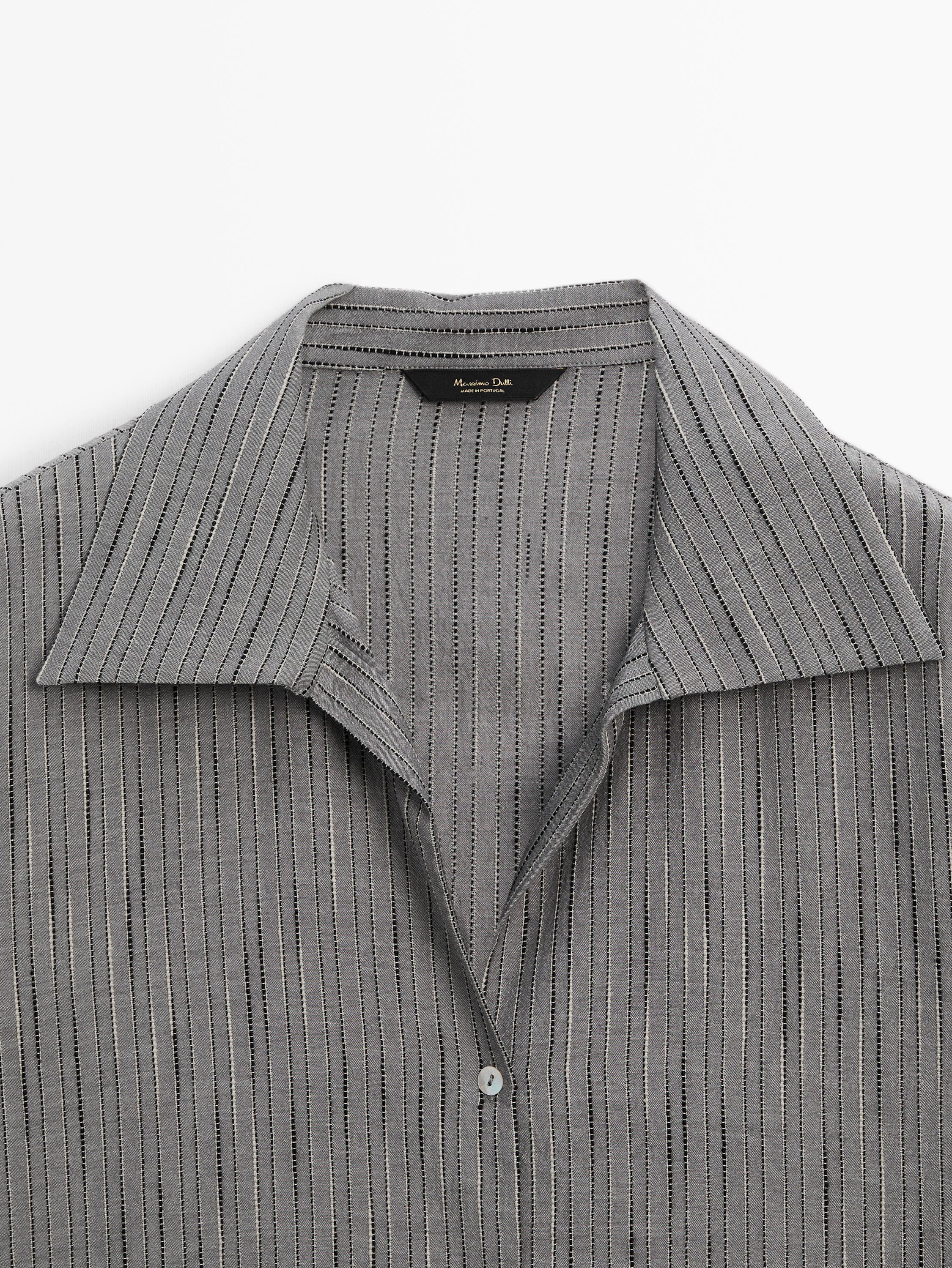 Cotton blend shirt with print detail